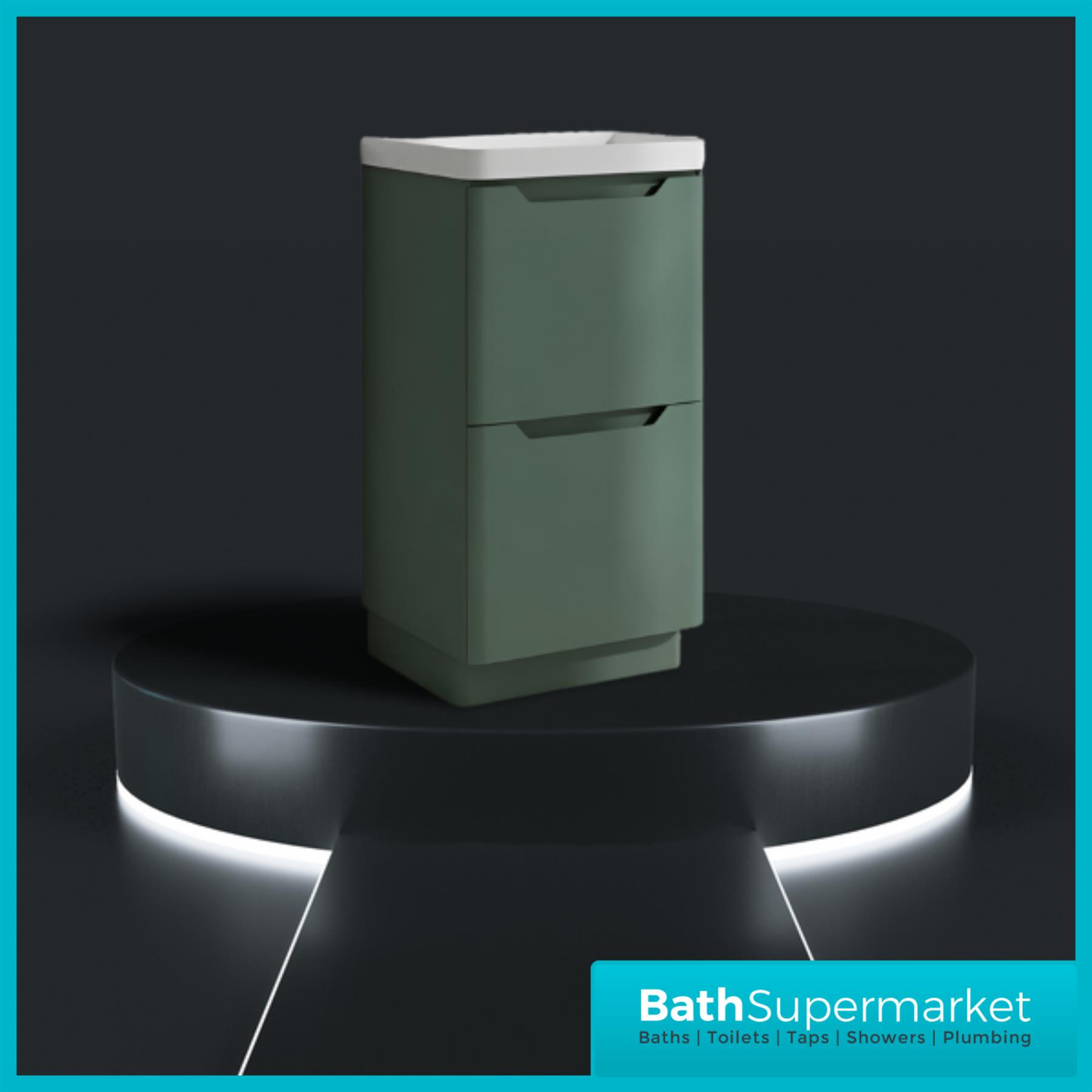Bathroom Vanity Unit Basin Sink Furniture Storage Biella Green BTW WC Pan - Picture 12 of 36