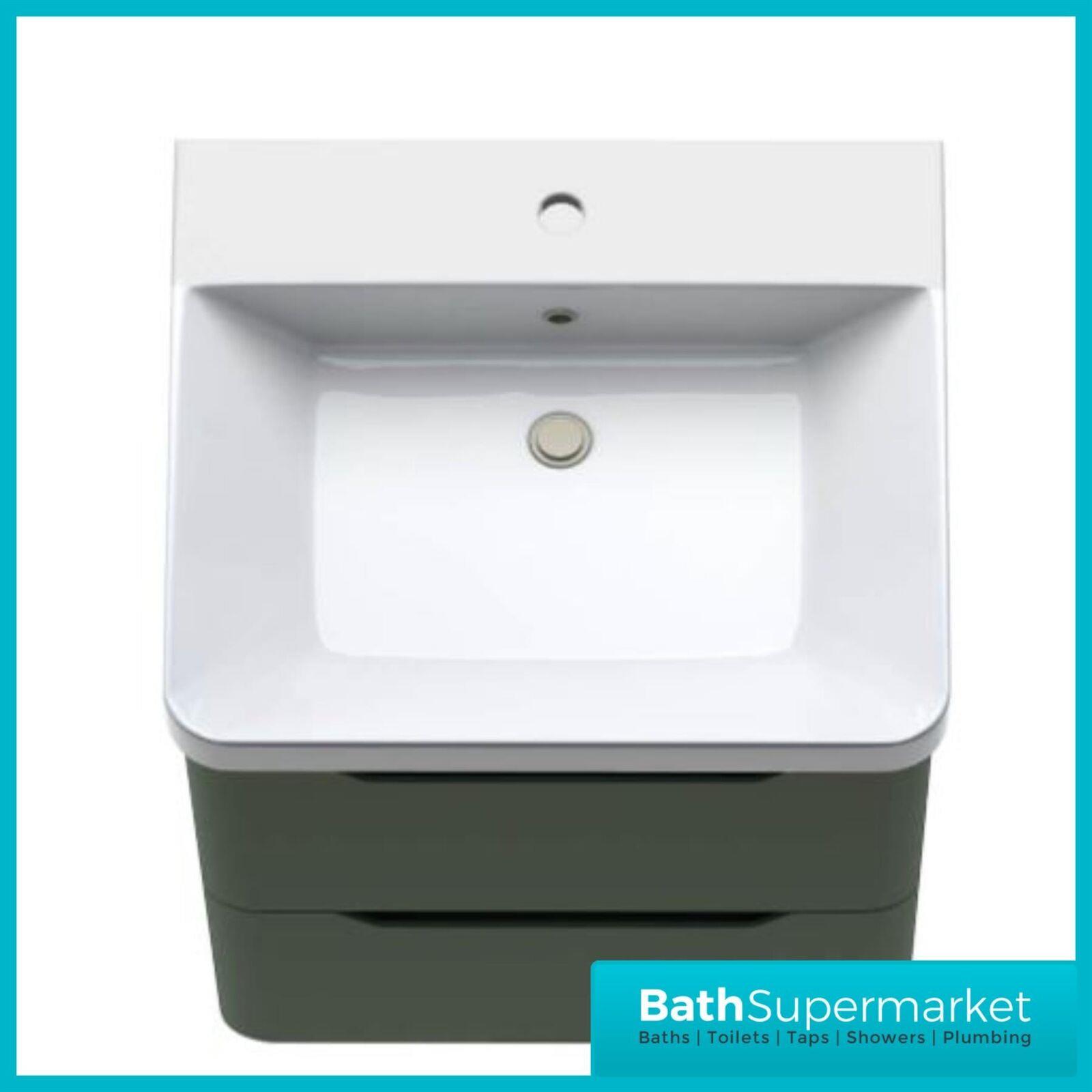 Bathroom Vanity Unit Basin Sink Furniture Storage Biella Green BTW WC Pan - Picture 24 of 36