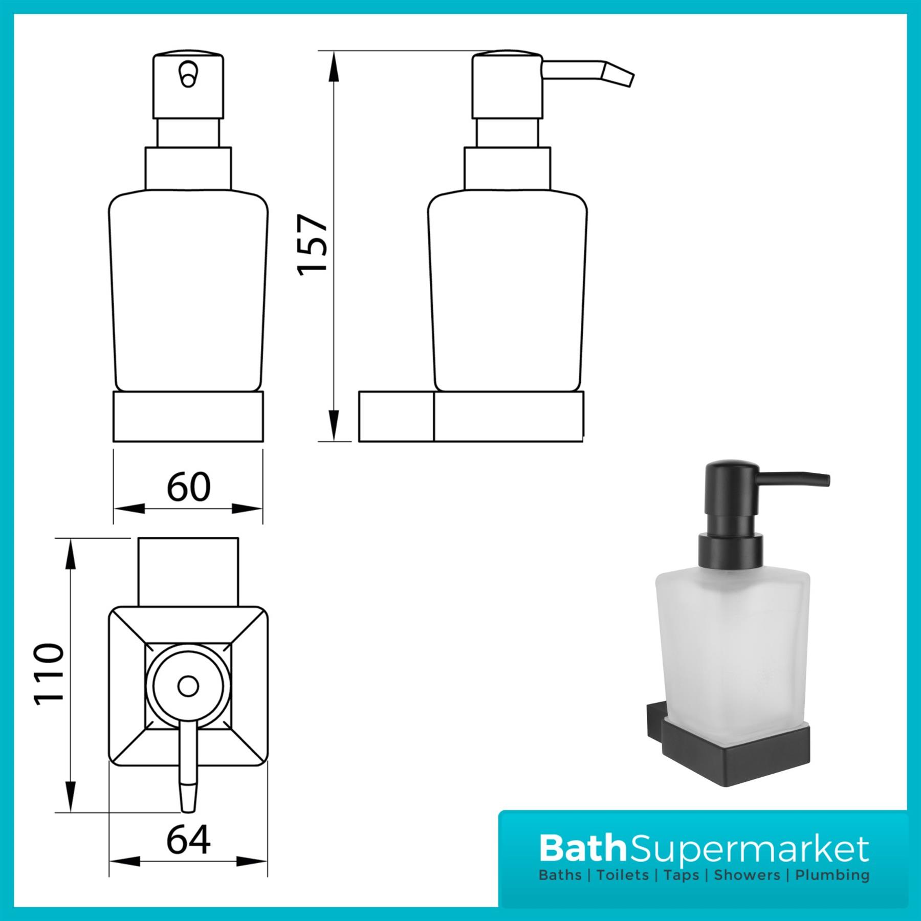 Matt Black Wall Mounted Bathroom Accessories - Modern 10 Piece Choice - UK Stock - Picture 13 of 29