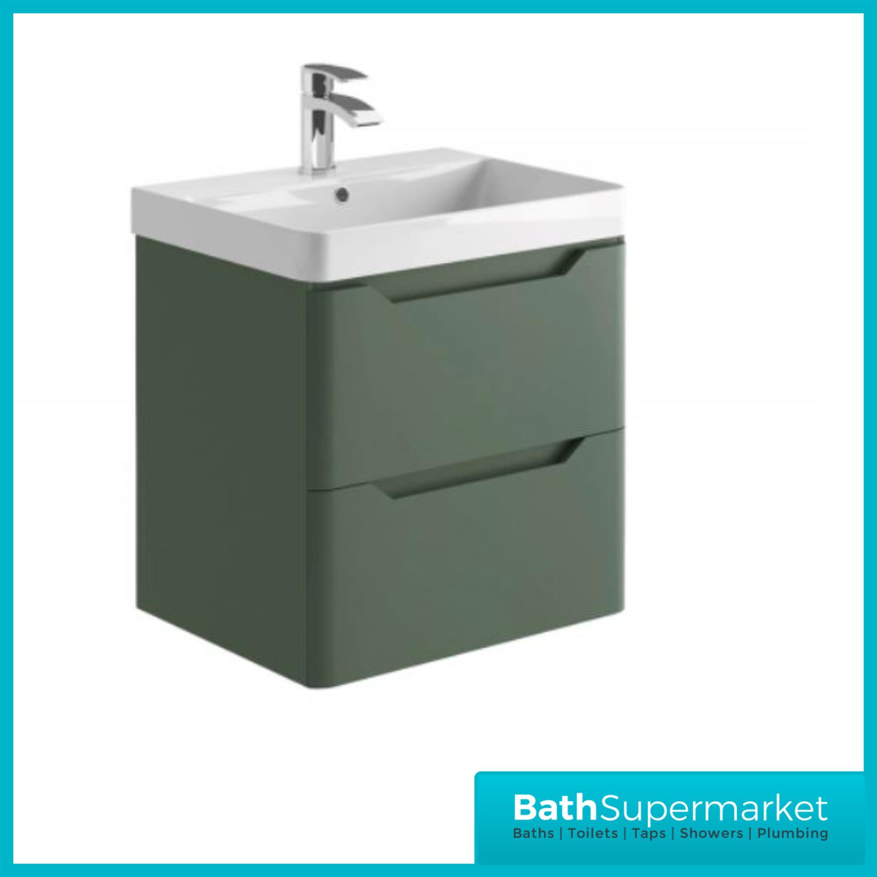 Bathroom Vanity Unit Basin Sink Furniture Storage Biella Green BTW WC Pan - Picture 27 of 36