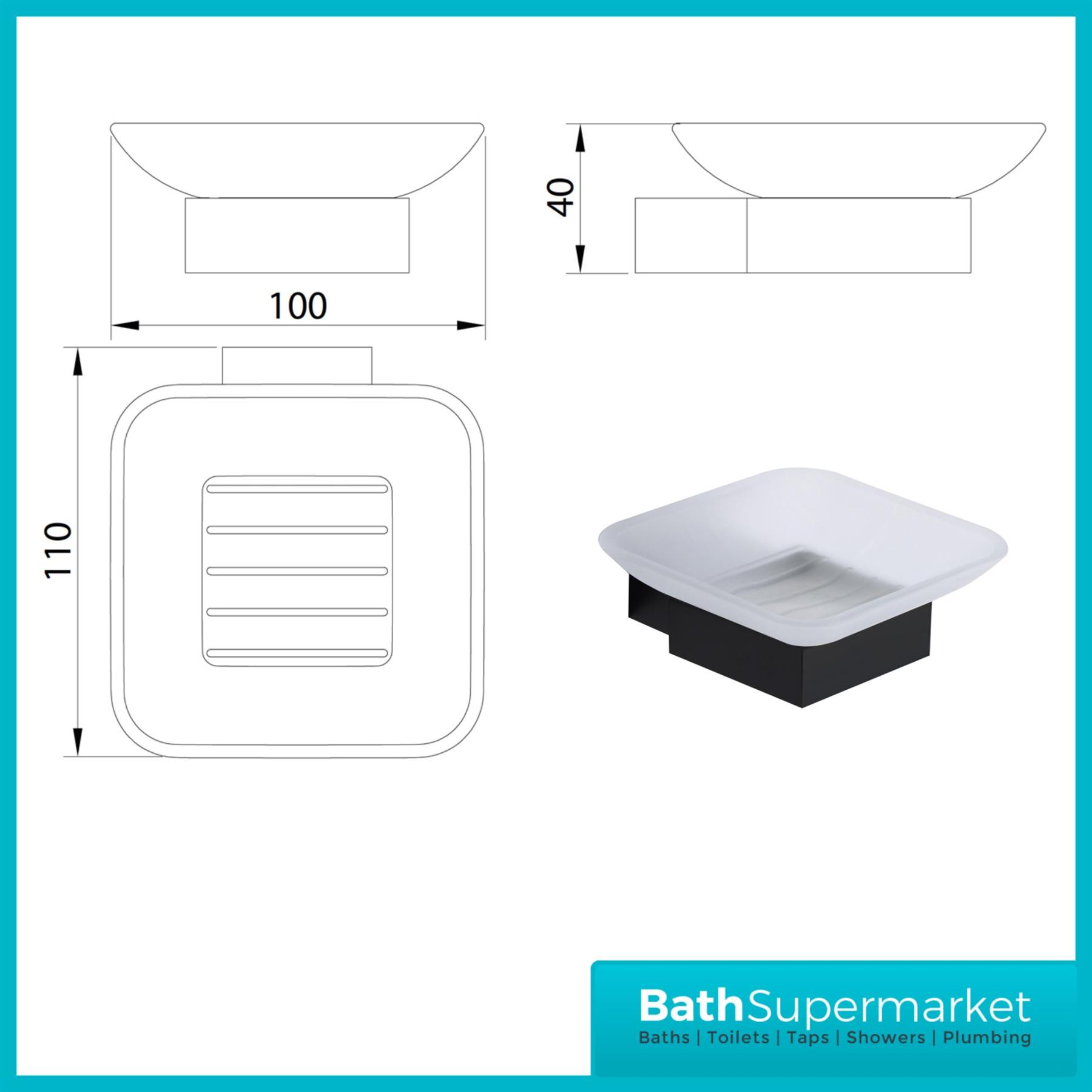 Matt Black Wall Mounted Bathroom Accessories - Modern 10 Piece Choice - UK Stock - Picture 11 of 29
