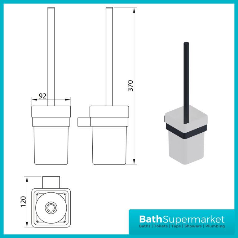 Matt Black Wall Mounted Bathroom Accessories - Modern 10 Piece Choice - UK Stock - Picture 29 of 29