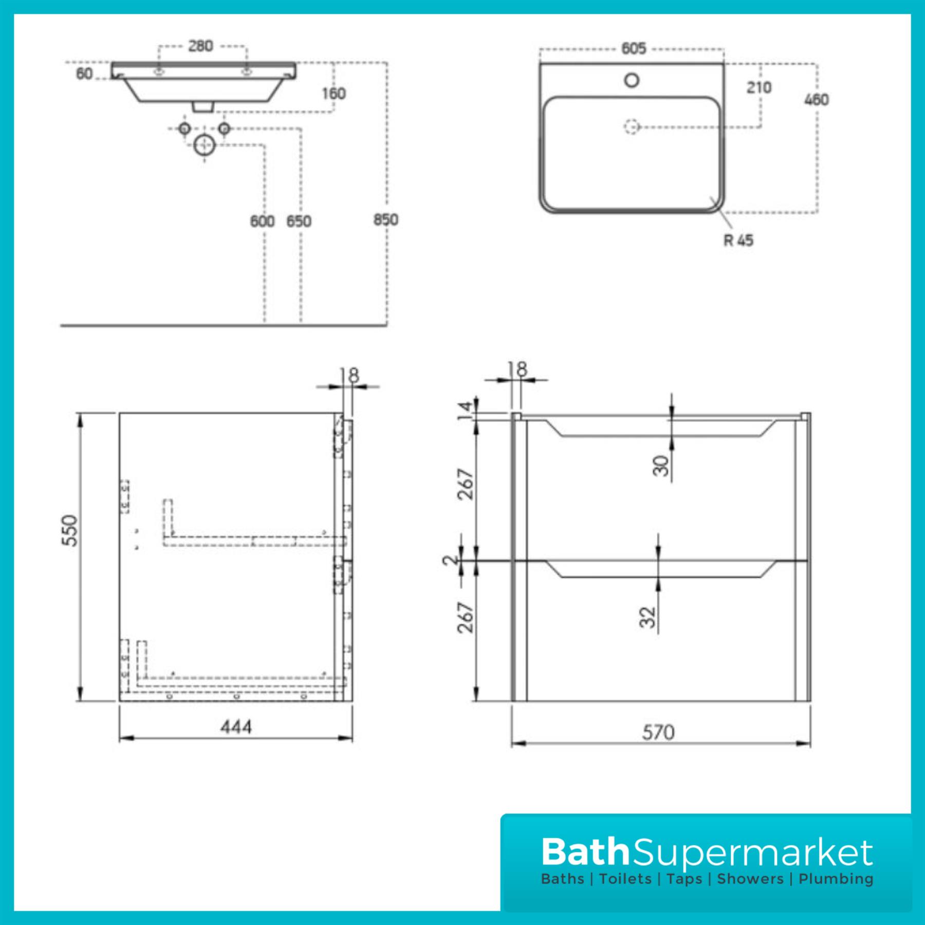 Bathroom Vanity Unit Basin Sink Furniture Storage Biella Green BTW WC Pan - Picture 28 of 36