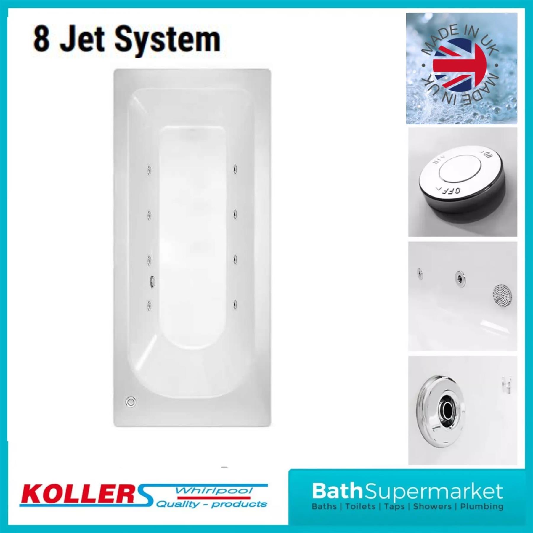Round 1500mm x 700mm Single Ended Bath Tub Whirlpool Spa Lights 6-8-11 Jets - Picture 4 of 6