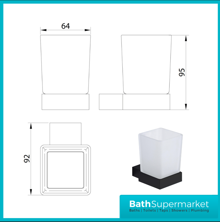 Matt Black Wall Mounted Bathroom Accessories - Modern 10 Piece Choice - UK Stock - Picture 15 of 29