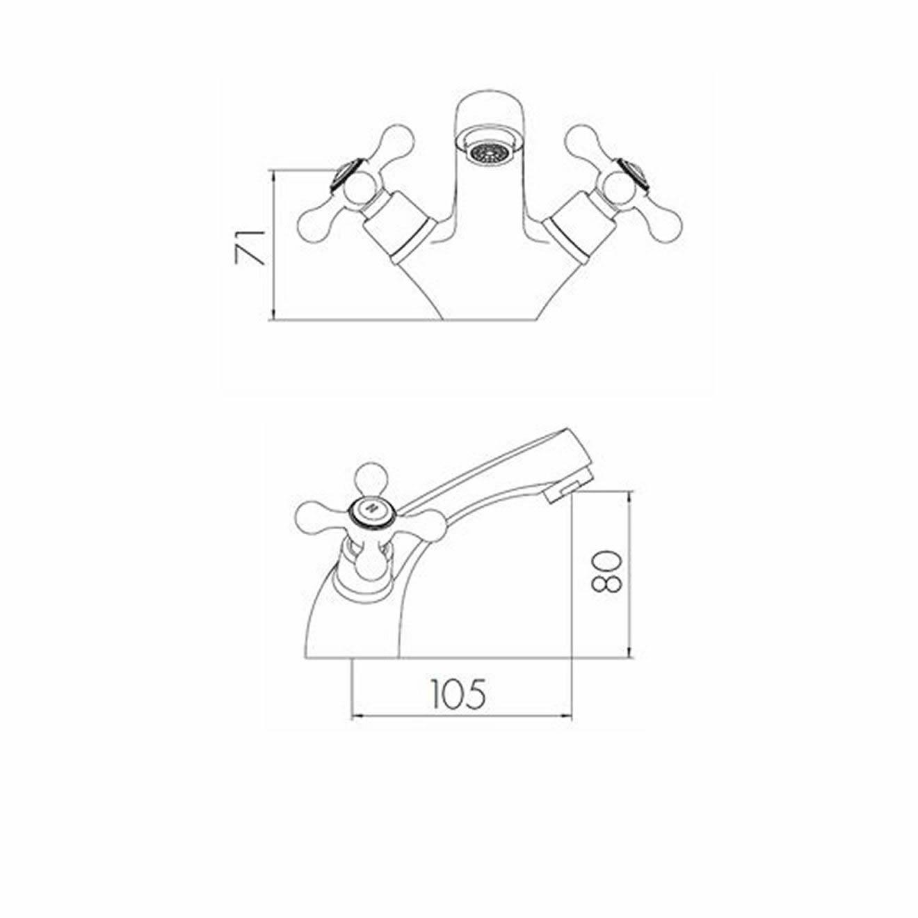 Traditional Classic Chrome Bathroom Taps Sink Basin Mixer Bath Filler