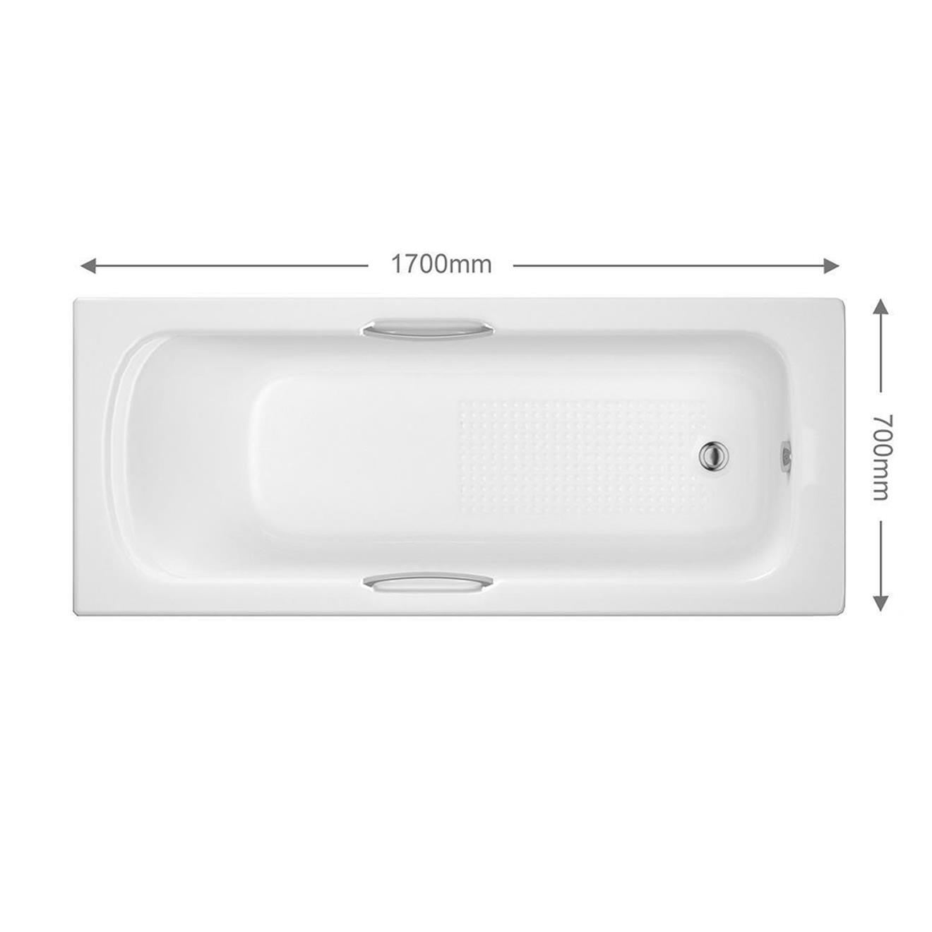 Gripped Acrylic Bath 1675/1700mm Anti Slip Bath eBay