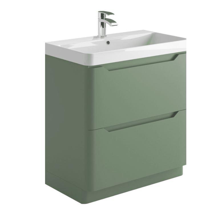 Bathroom Vanity Unit Basin Sink Furniture Storage Biella Green BTW WC Pan - Picture 17 of 36