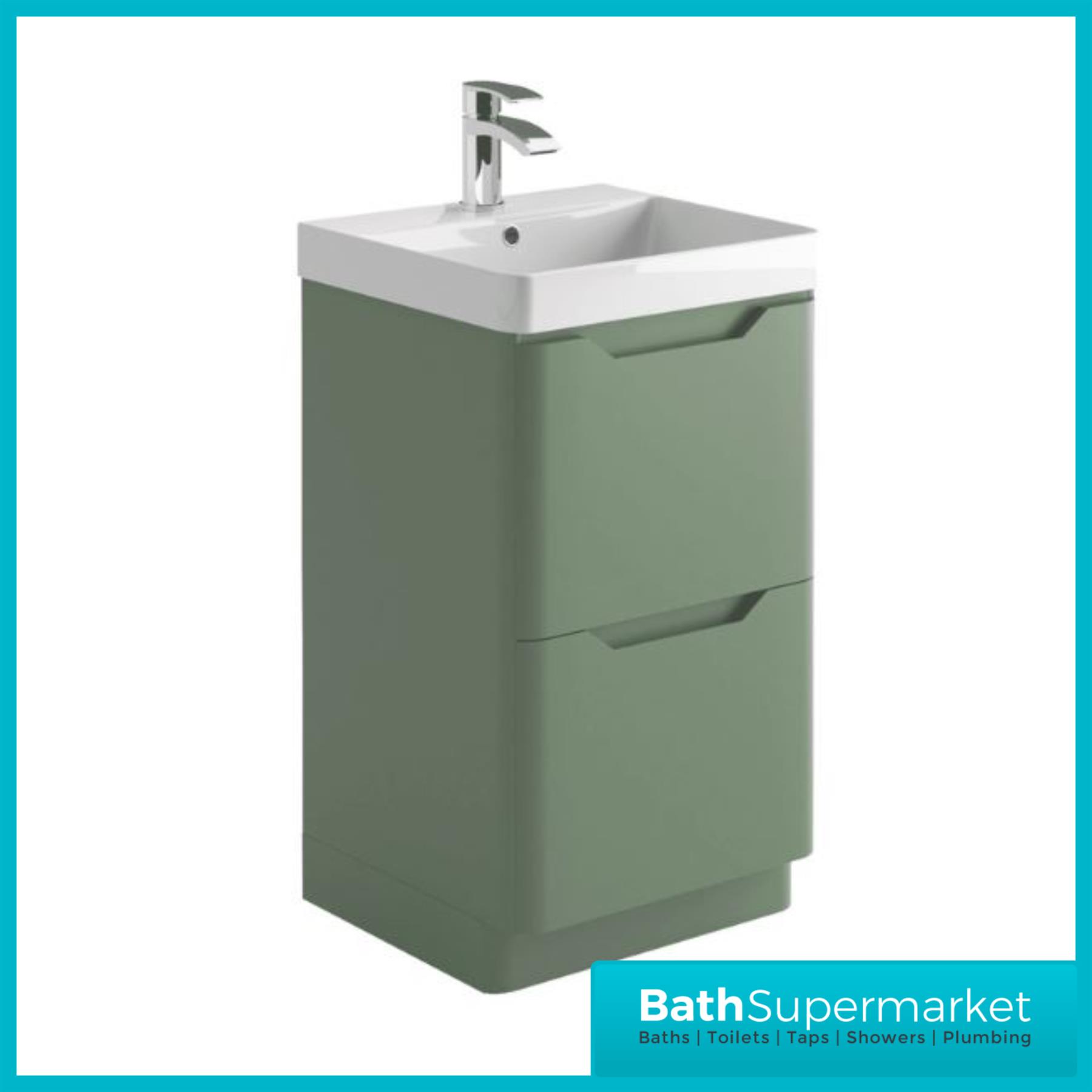 Bathroom Vanity Unit Basin Sink Furniture Storage Biella Green BTW WC Pan - Picture 11 of 36