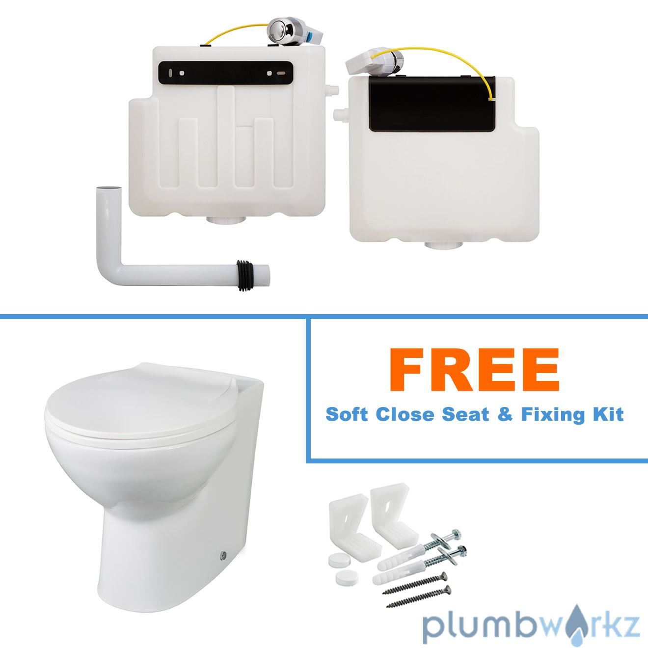 Back to Wall BTW WC Pan Toilet Concealed Cistern, Seat & Vanity Unit eBay