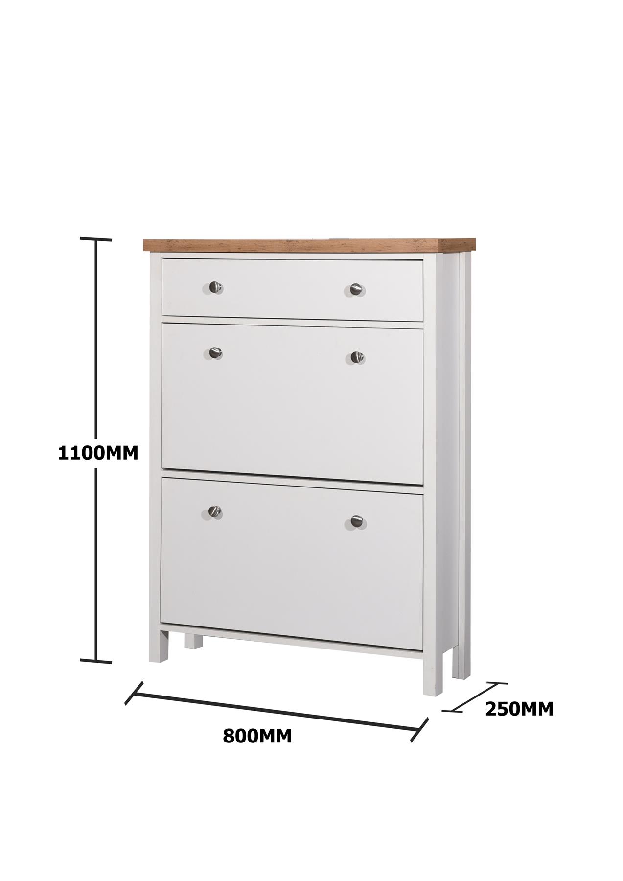 3 drawer shoe cabinet on 2 3 Doors Shoe Storage Cabinet Tall Cupboard White Dark Rustic Sonoma Oak Grey Ebay