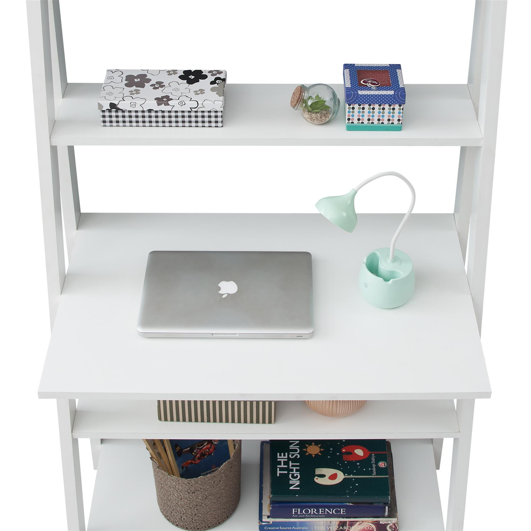 Ladder Storage Rack Bookcase Display Organiser White - Picture 15 of 15