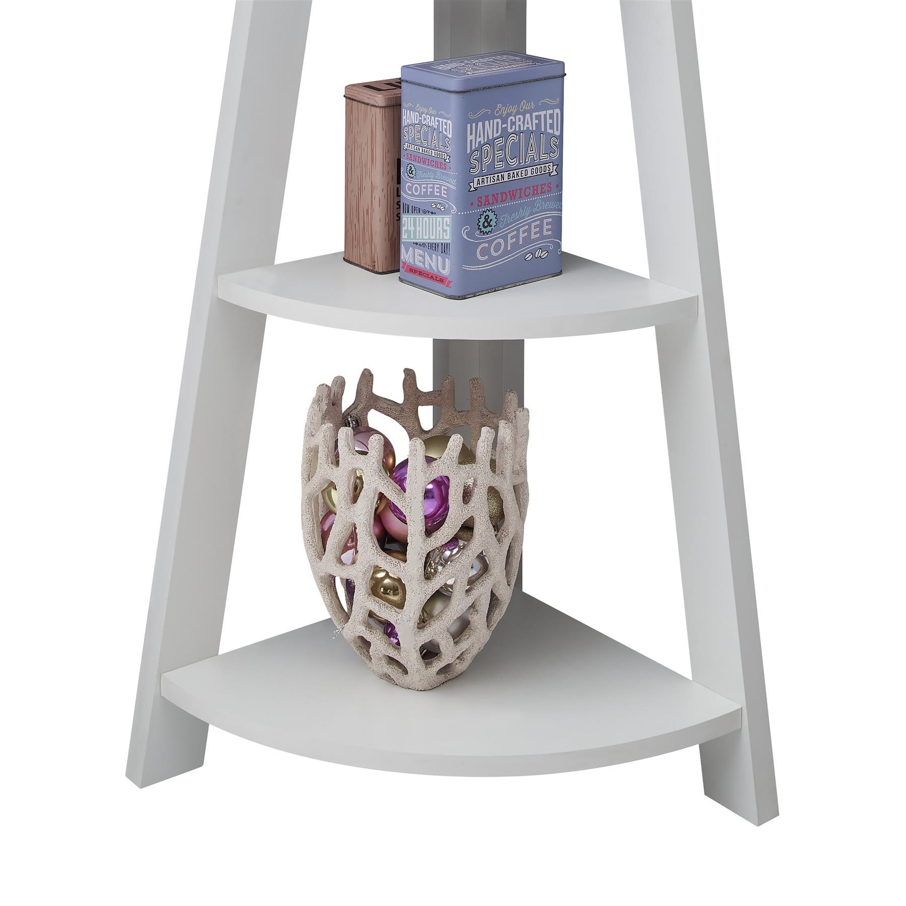 Ladder Storage Rack Bookcase Display Organiser White - Picture 7 of 15