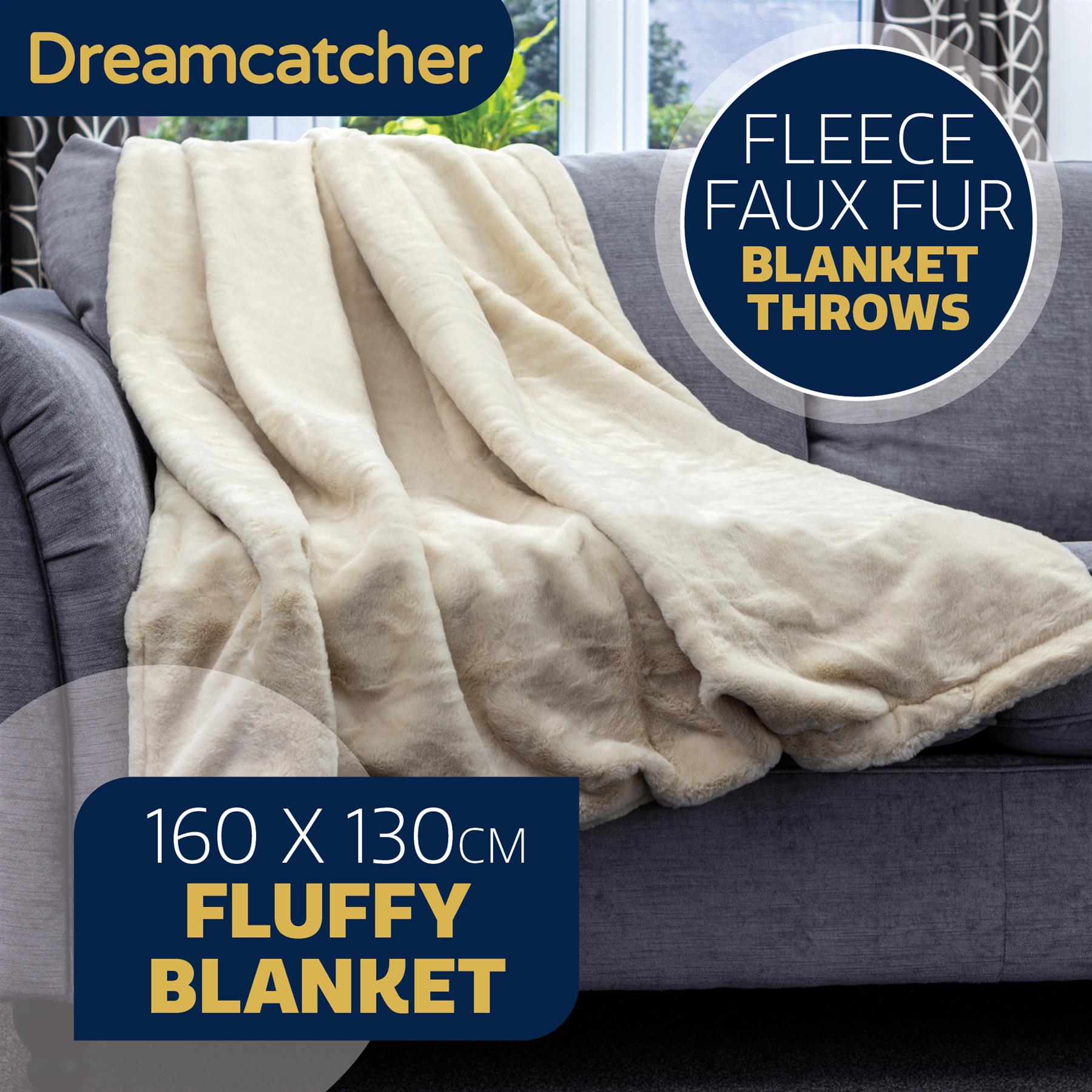 Dreamcatcher Blanket Throw Faux Fur Warm Fleece Over Bed Sofa Travel 160x130cm - Picture 52 of 57