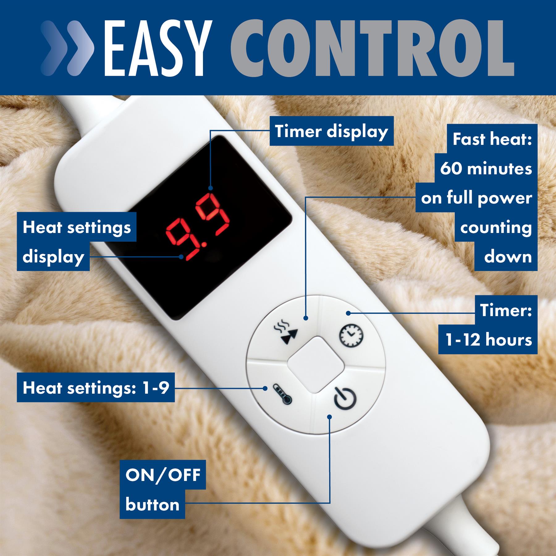 Purus Luxury Electric Heated Throw Blanket Bed Sofa Timer Double Soft Fleece - Picture 50 of 54