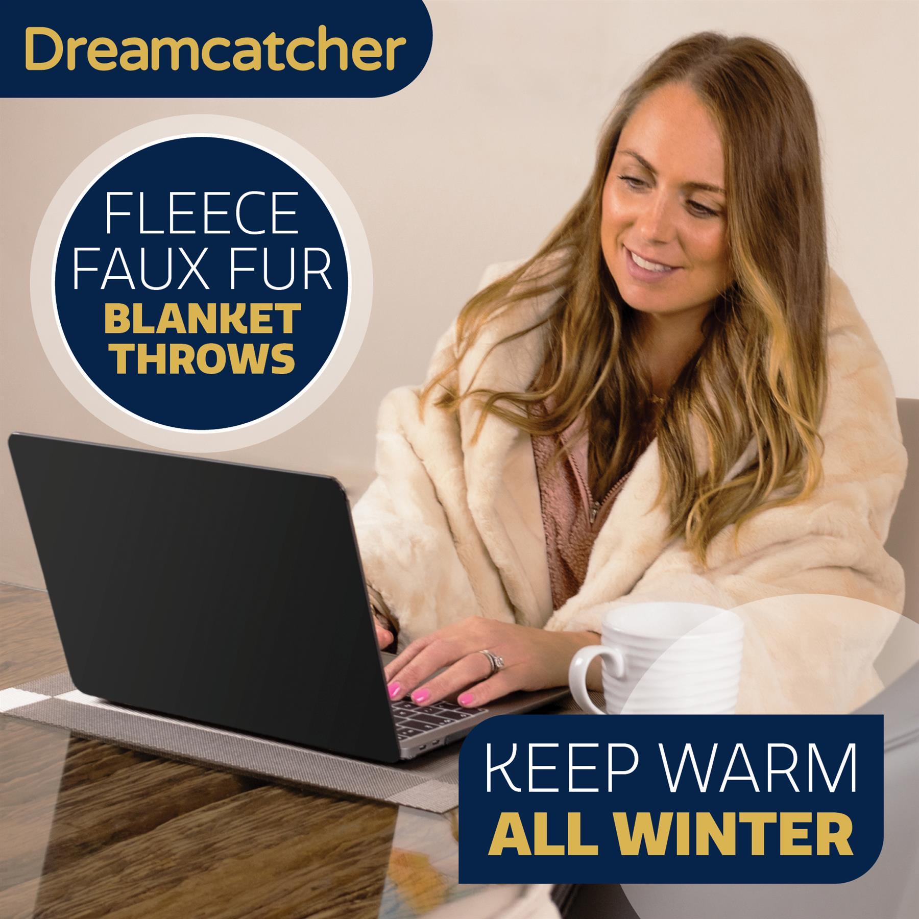 Dreamcatcher Blanket Throw Faux Fur Warm Fleece Over Bed Sofa Travel 160x130cm - Picture 55 of 57