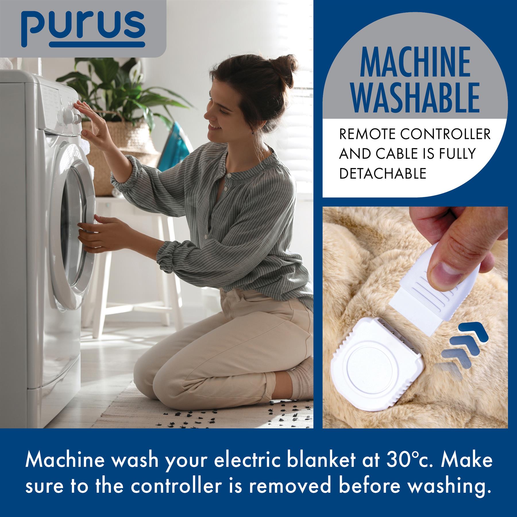 Purus Luxury Electric Heated Throw Blanket Bed Sofa Timer Double Soft Fleece - Picture 52 of 54