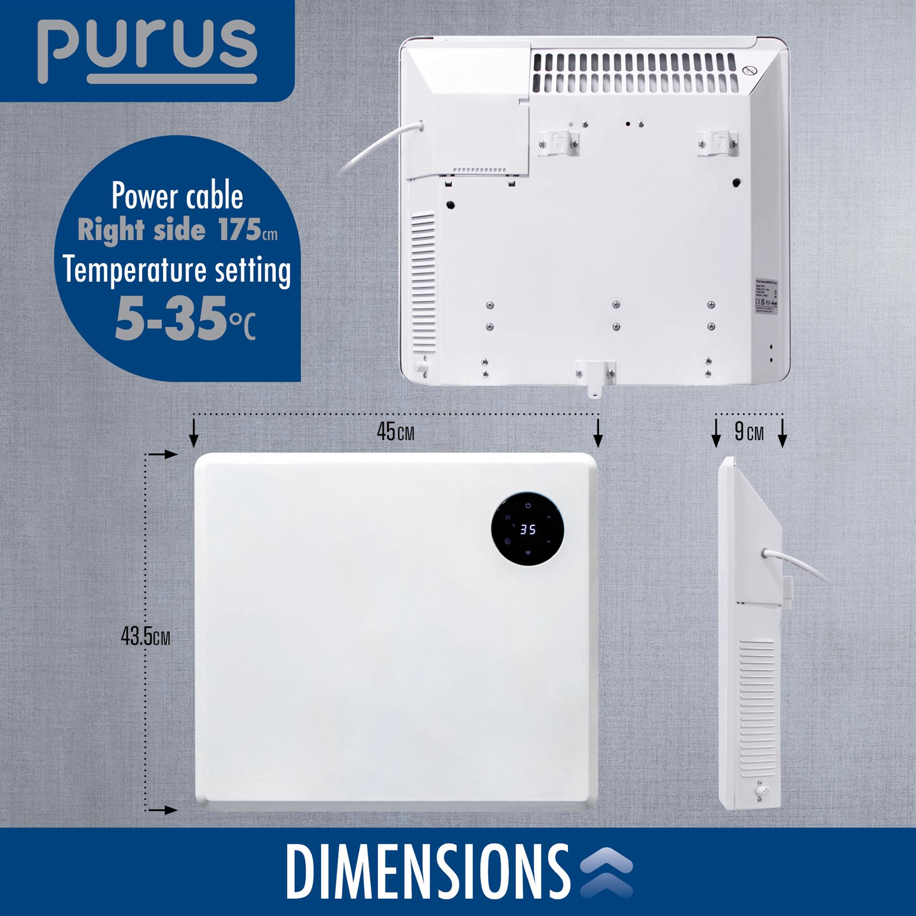 WIFI Electric Panel Heater Wall Mounted or Portable Heater Timer & Thermostat - Picture 14 of 55
