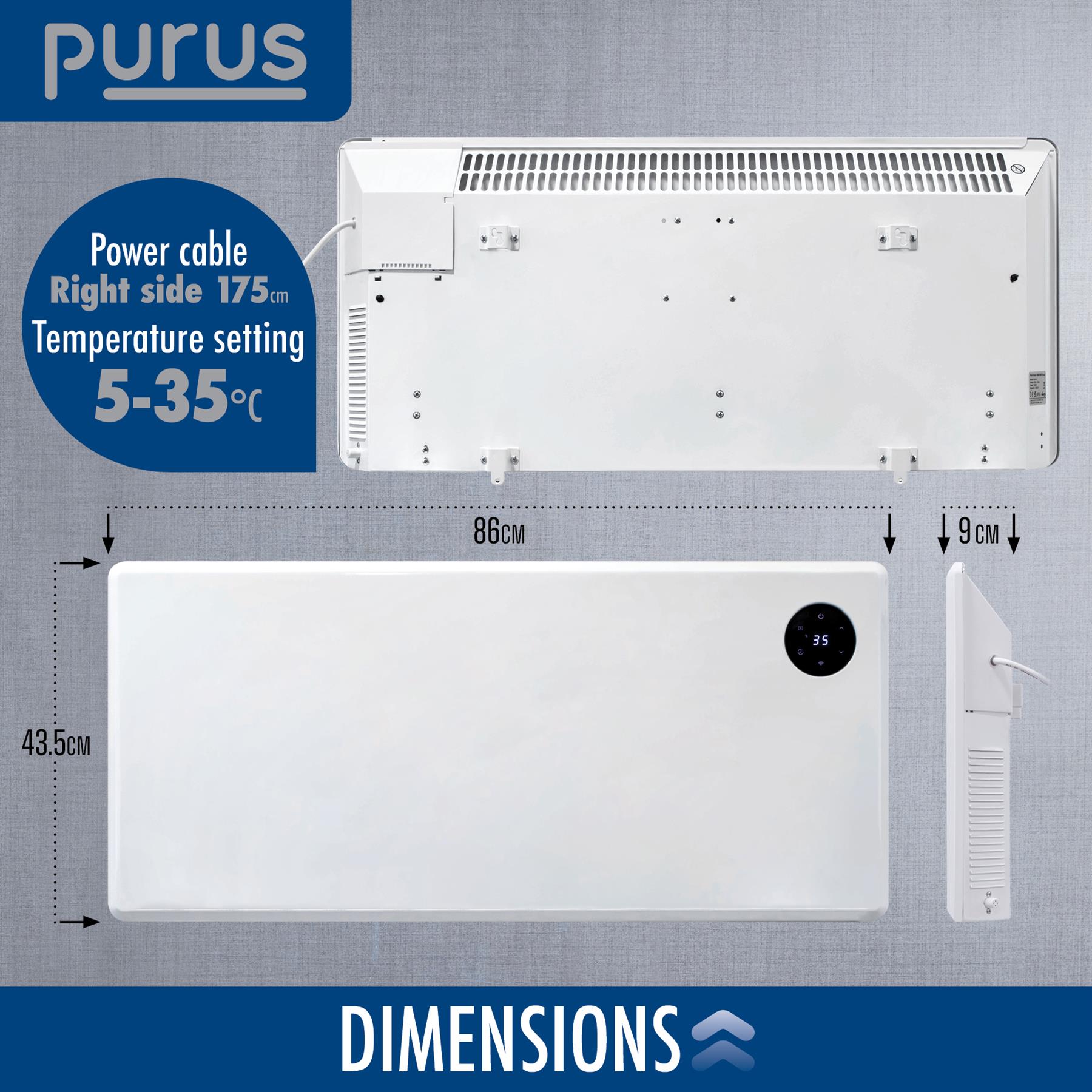 WIFI Electric Panel Heater Wall Mounted or Portable Heater Timer & Thermostat - Picture 54 of 55