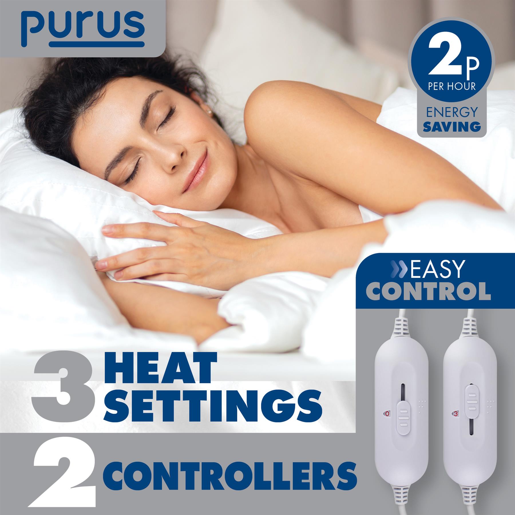 Purus Electric Under Blanket Heated Bed Cover Single Double King Super King - Picture 34 of 39