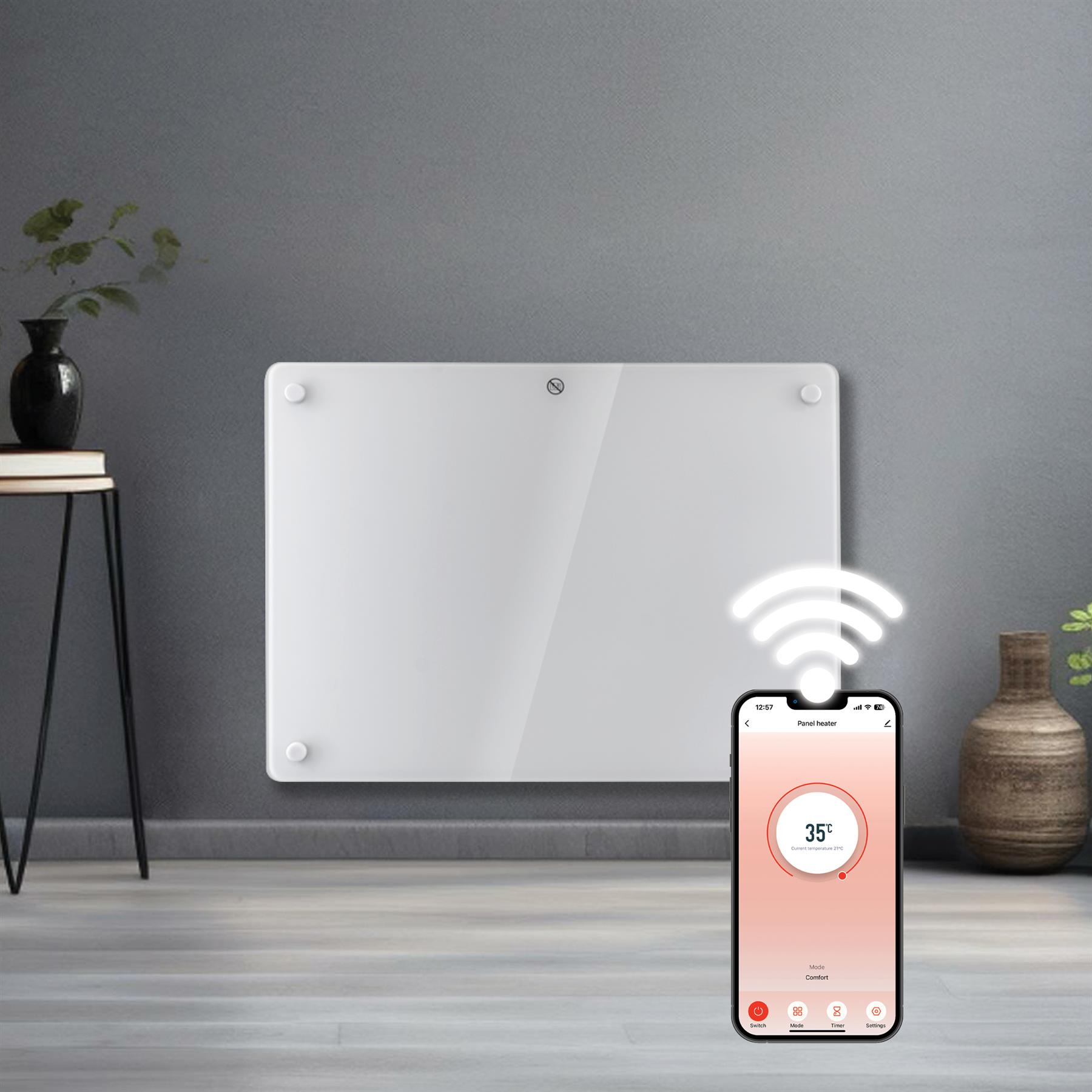 WIFI Electric Panel Heater Wall Mounted or Portable Heater Timer & Thermostat - Picture 2 of 55