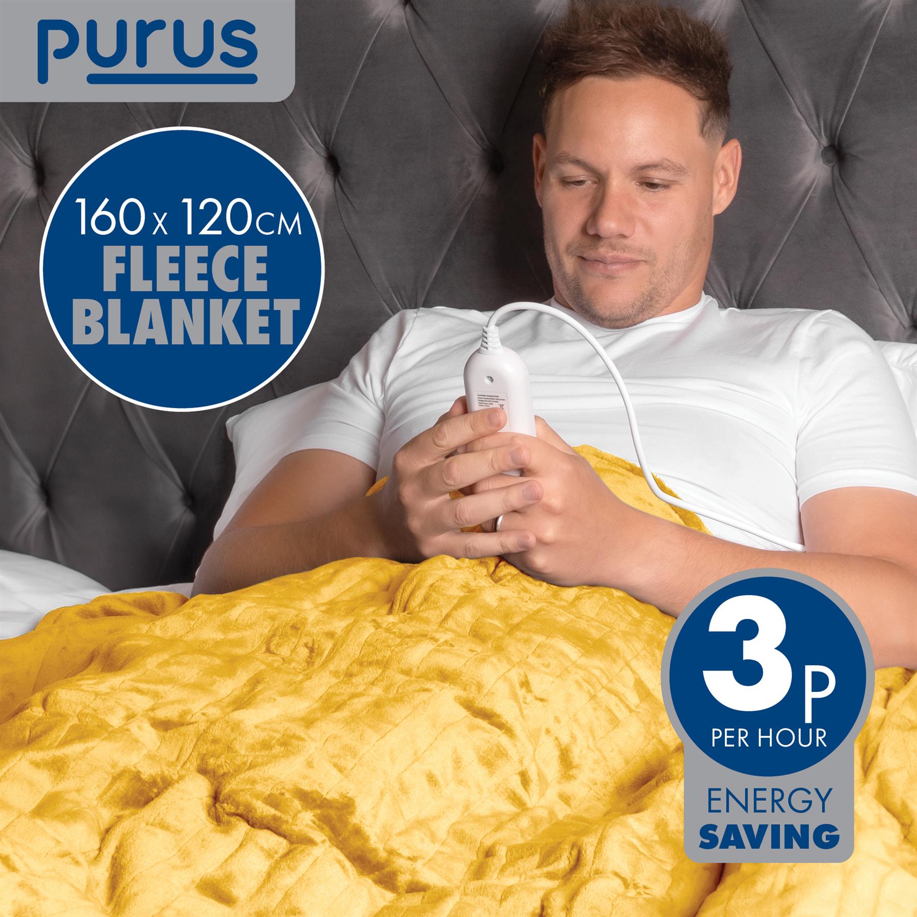 Purus Luxury Electric Heated Throw Blanket Bed Sofa Timer Double Soft Fleece - Picture 33 of 54