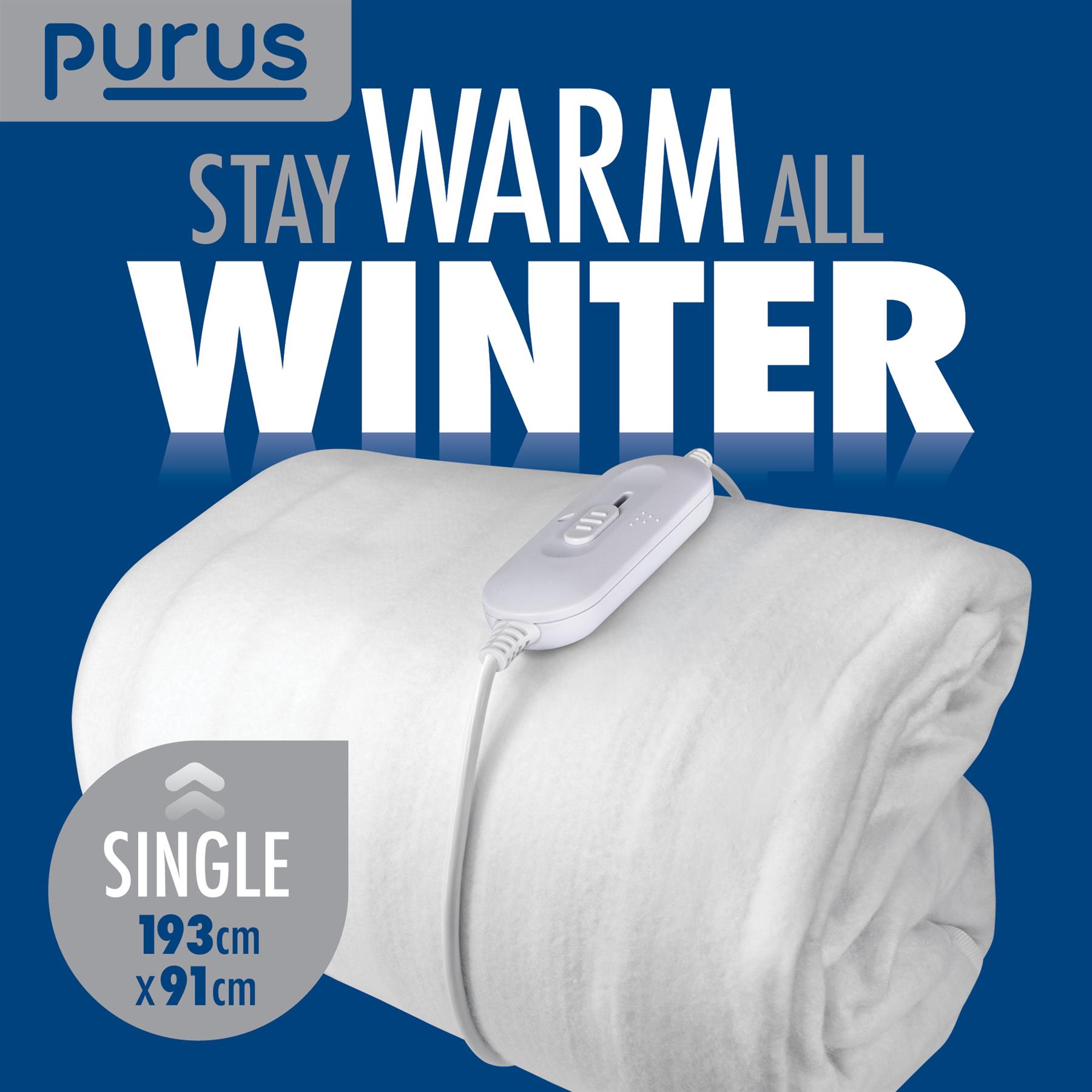 Purus Electric Under Blanket Heated Bed Cover Single Double King Super King - Picture 9 of 39