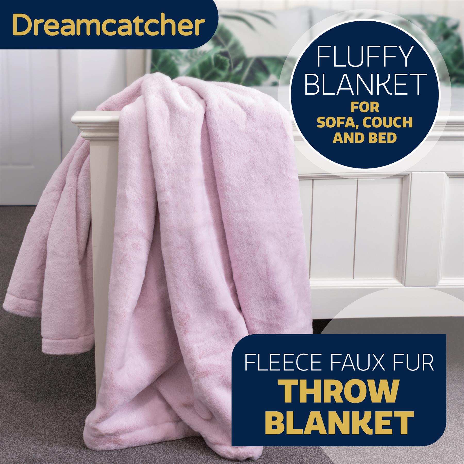 Dreamcatcher Blanket Throw Faux Fur Warm Fleece Over Bed Sofa Travel 160x130cm - Picture 32 of 57