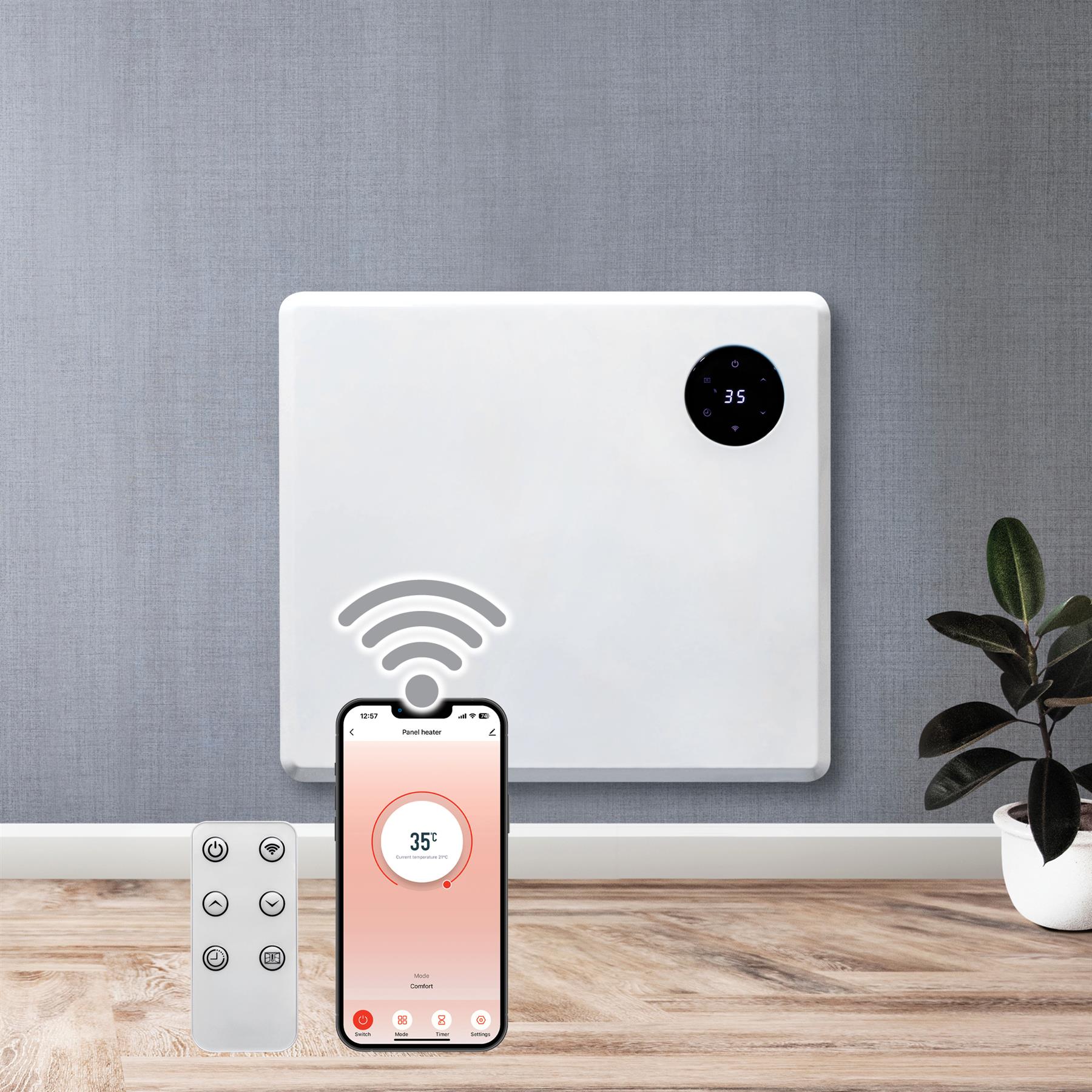 WIFI Electric Panel Heater Wall Mounted or Portable Heater Timer & Thermostat - Picture 8 of 55