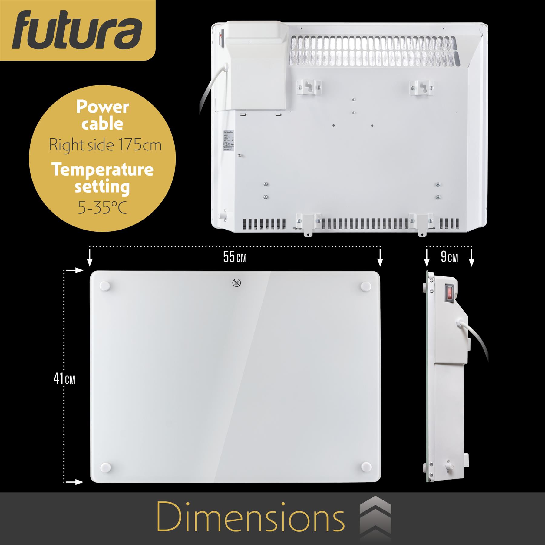 WIFI Electric Panel Heater Wall Mounted or Portable Heater Timer & Thermostat - Picture 7 of 55
