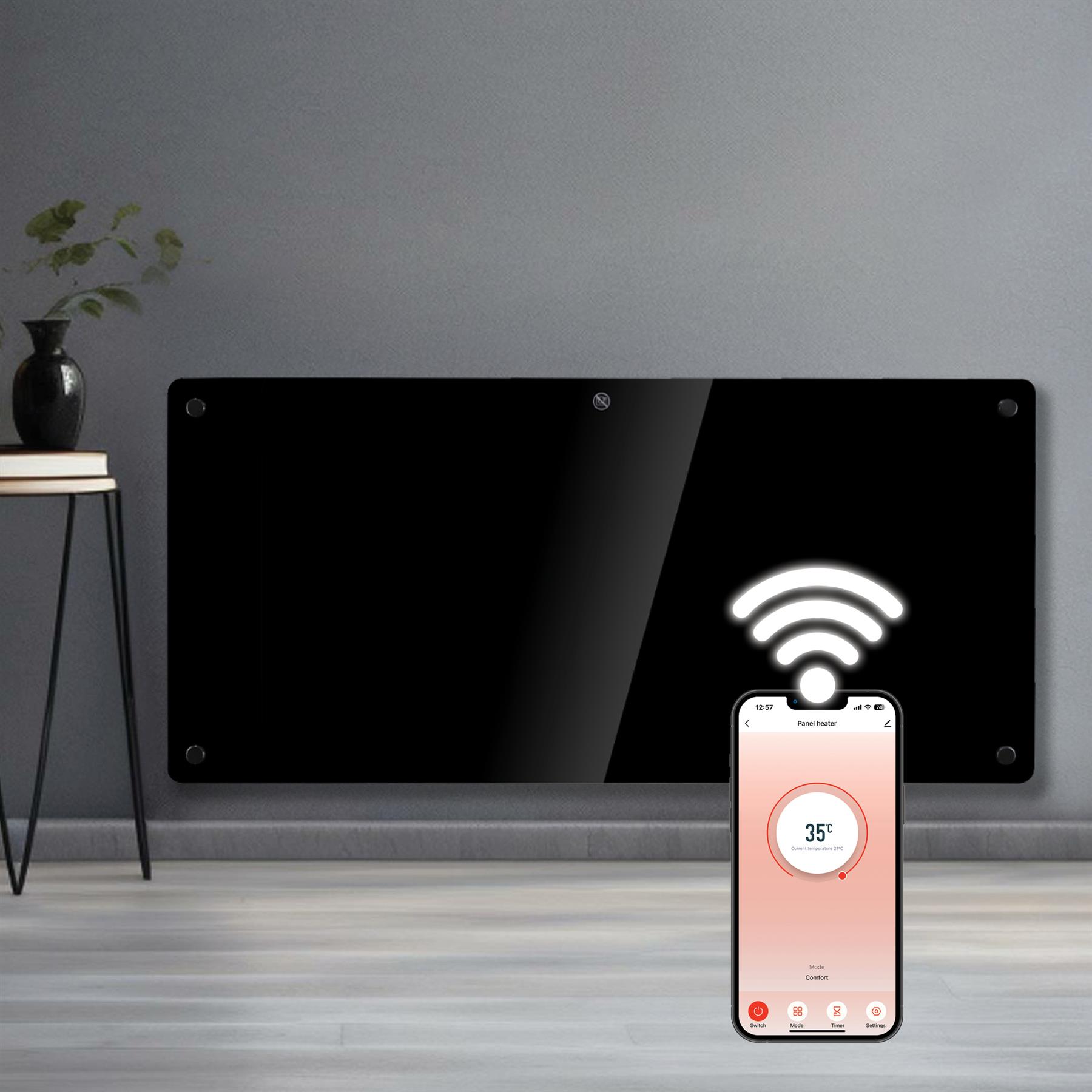 WIFI Electric Panel Heater Wall Mounted or Portable Heater Timer & Thermostat - Picture 47 of 55