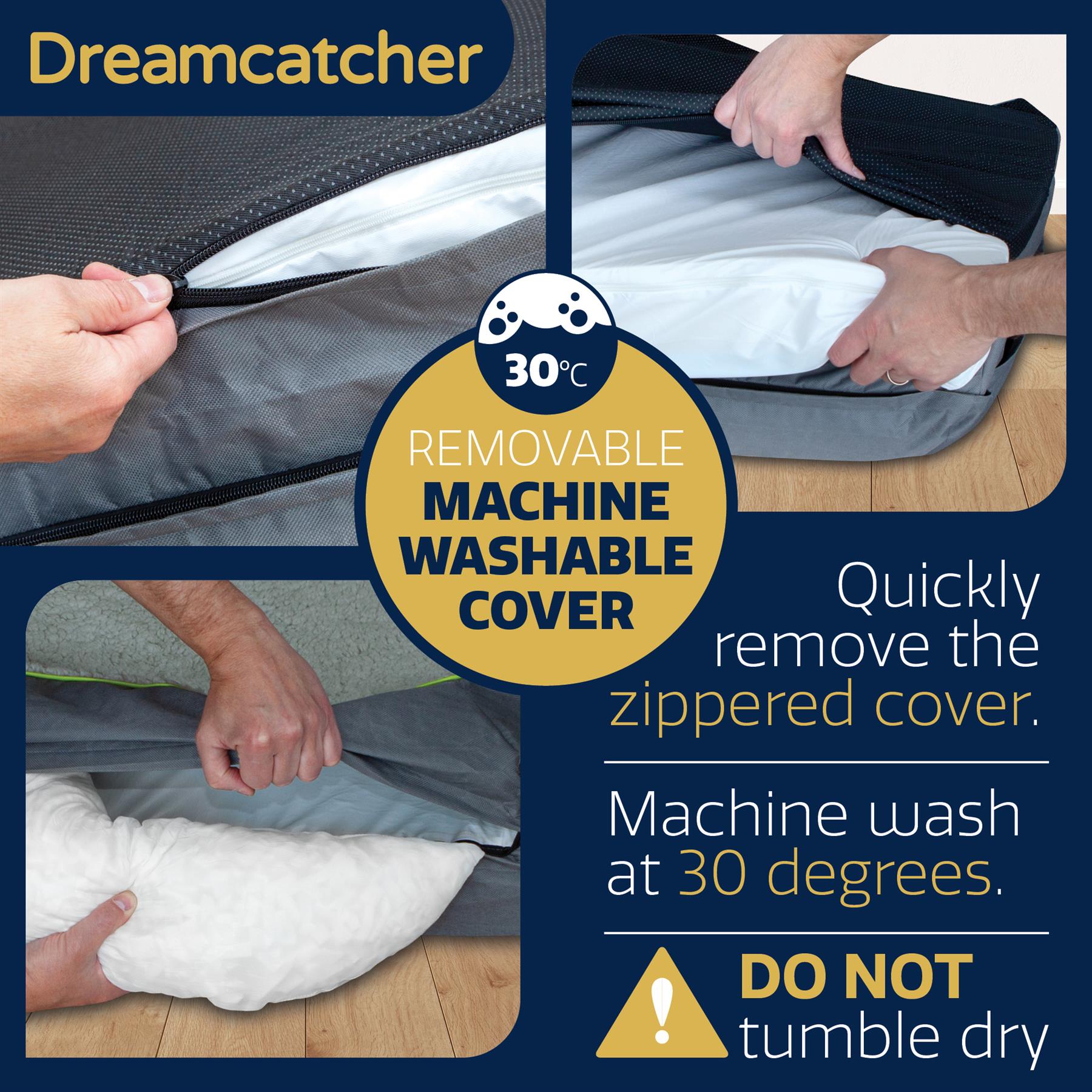 Dreamcatcher Luxury Dog Bed Orthopaedic Cooling Memory Foam Washable Large Pet - Picture 15 of 47
