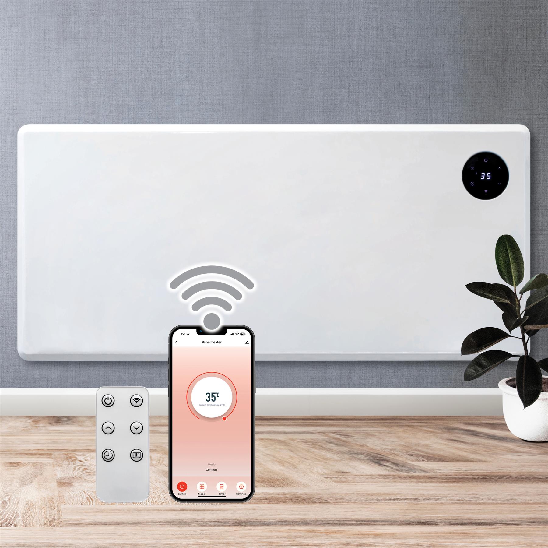 WIFI Electric Panel Heater Wall Mounted or Portable Heater Timer & Thermostat - Picture 40 of 55
