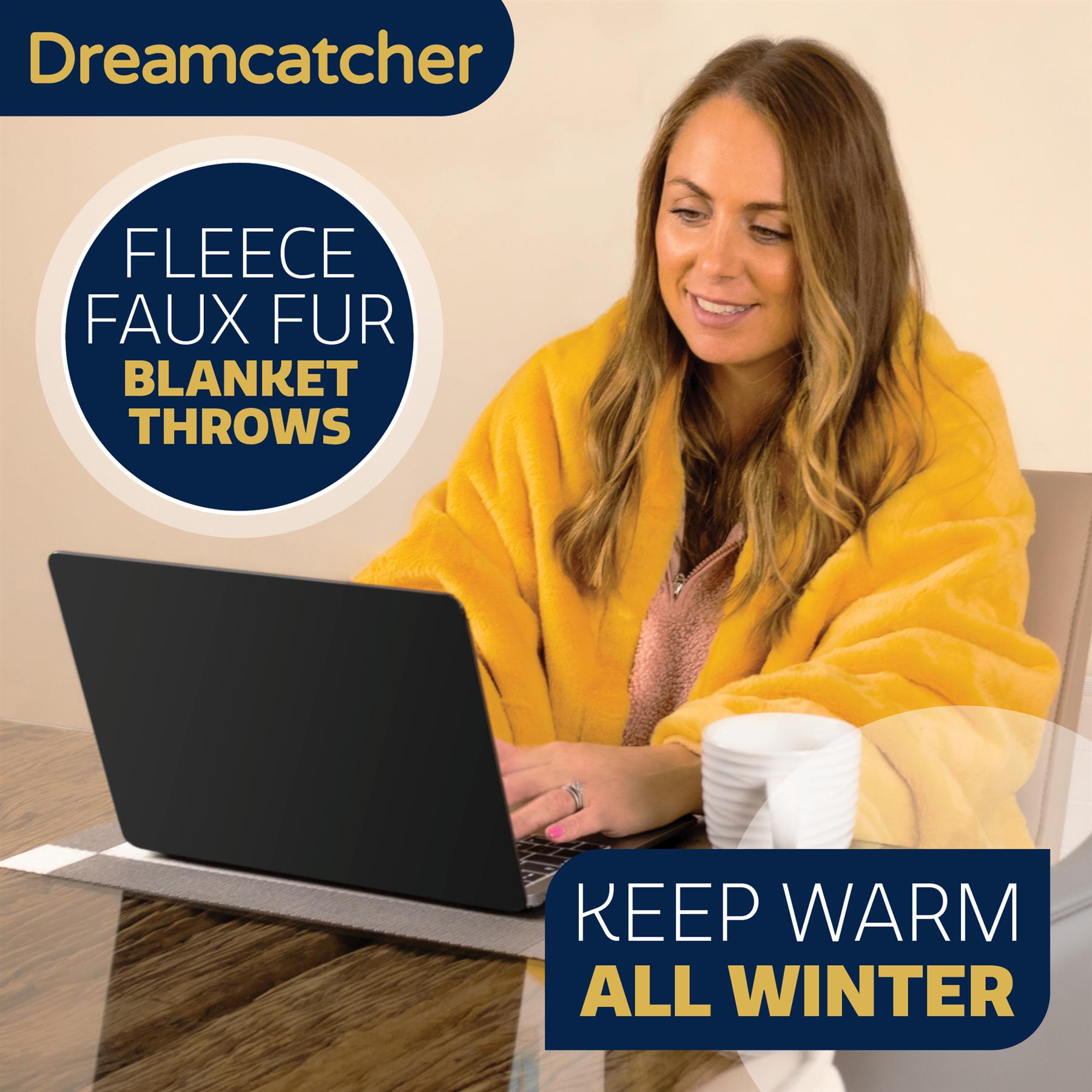 Dreamcatcher Blanket Throw Faux Fur Warm Fleece Over Bed Sofa Travel 160x130cm - Picture 48 of 57