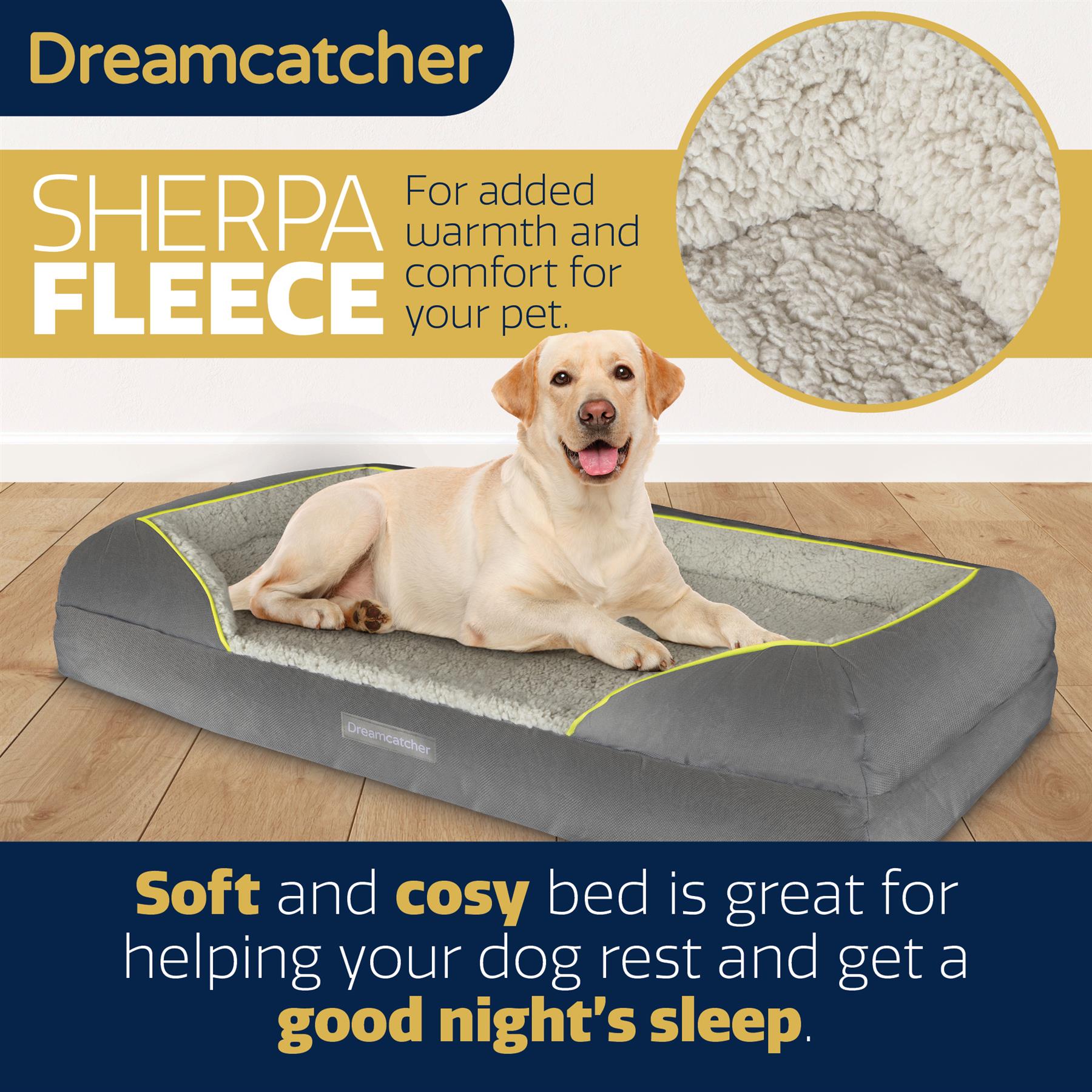 Dreamcatcher Luxury Dog Bed Orthopaedic Cooling Memory Foam Washable Large Pet - Picture 34 of 47