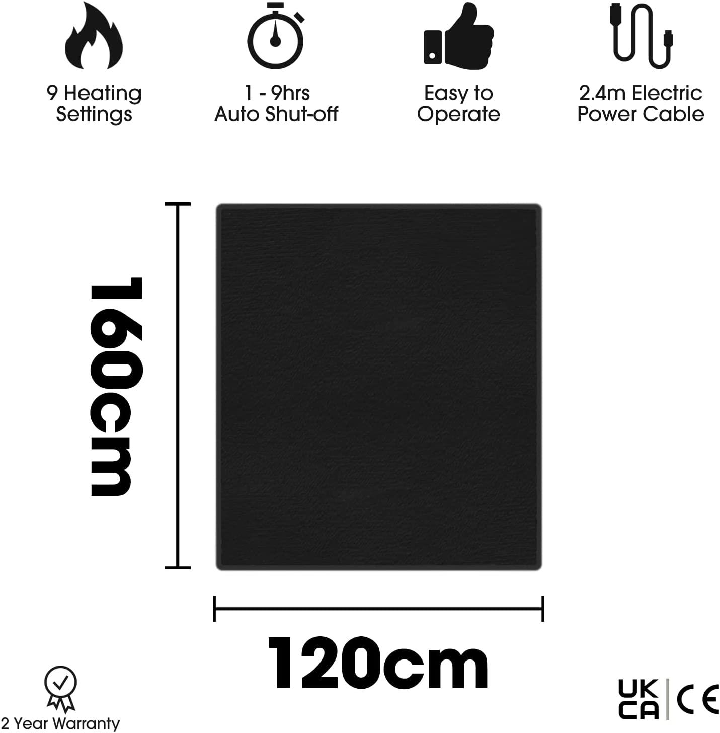 Heated Throw Electric Blanket Various Colours Available eBay