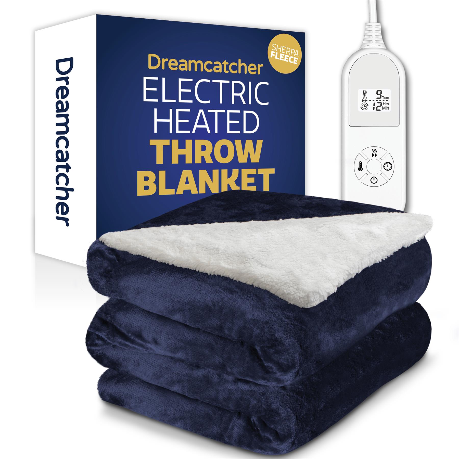 Electric Heated Throw Large Fleece Warm Blanket Washable Timer & Heat Settings - Picture 17 of 32