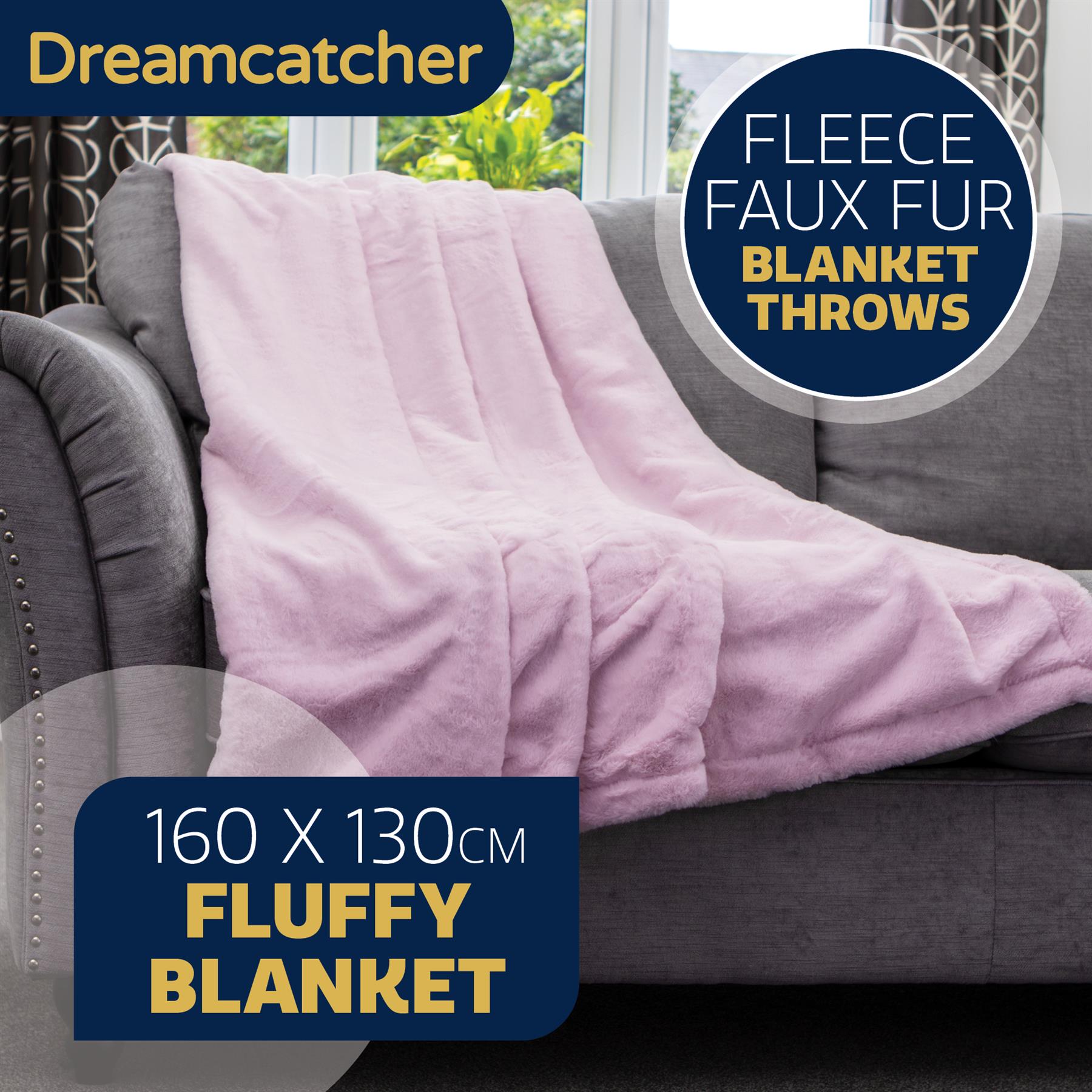 Dreamcatcher Blanket Throw Faux Fur Warm Fleece Over Bed Sofa Travel 160x130cm - Picture 31 of 57