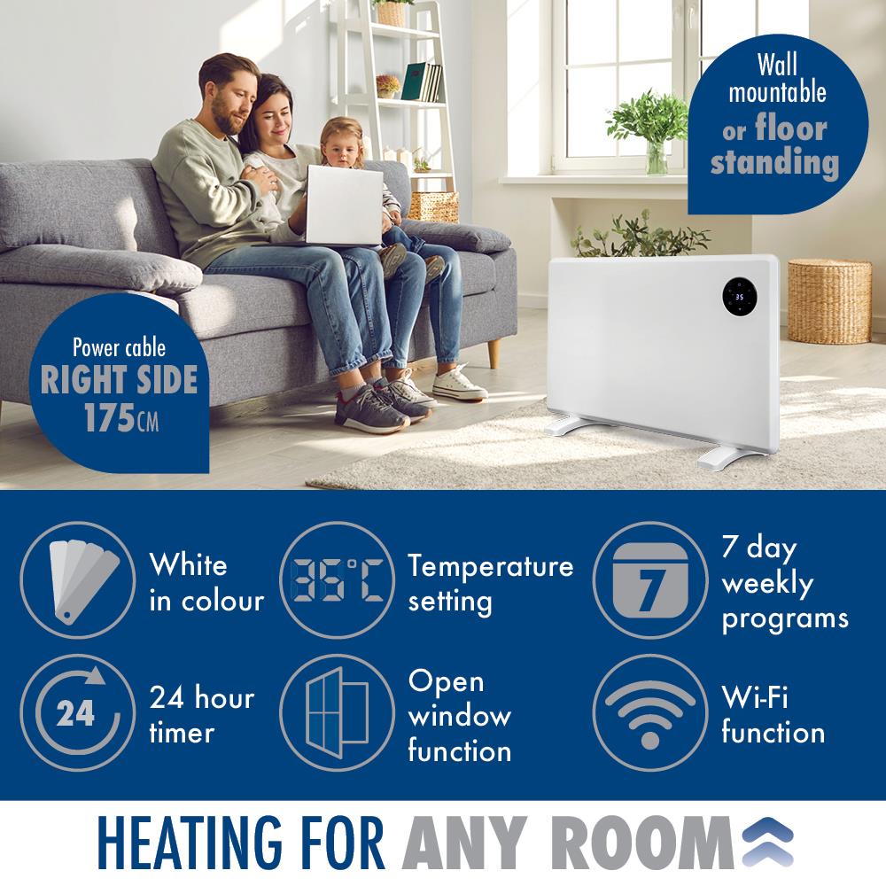 WIFI Electric Panel Heater Wall Mounted or Portable Heater Timer & Thermostat - Picture 28 of 55