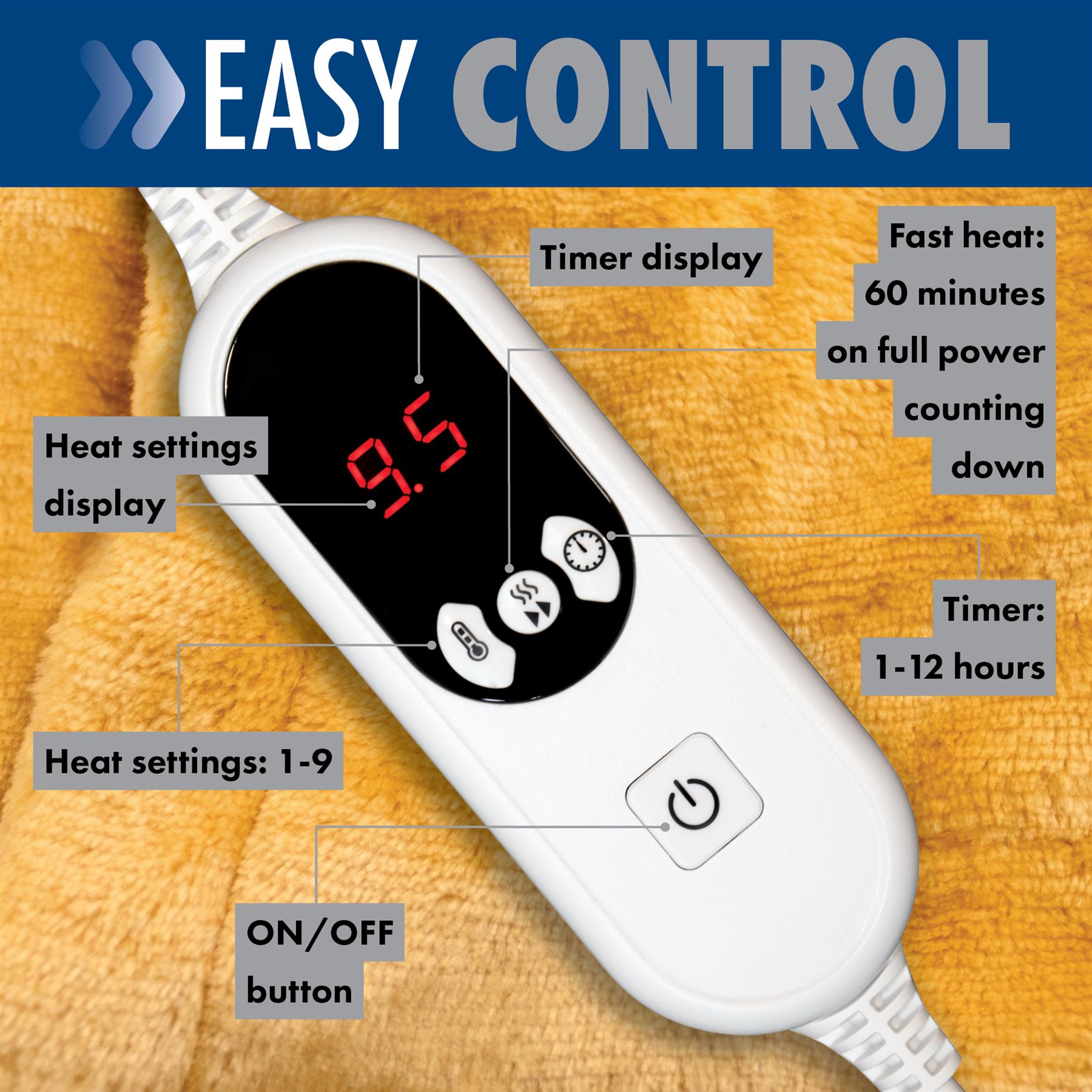 Purus Luxury Electric Heated Throw Blanket Bed Sofa Timer Double Soft Fleece - Picture 34 of 54