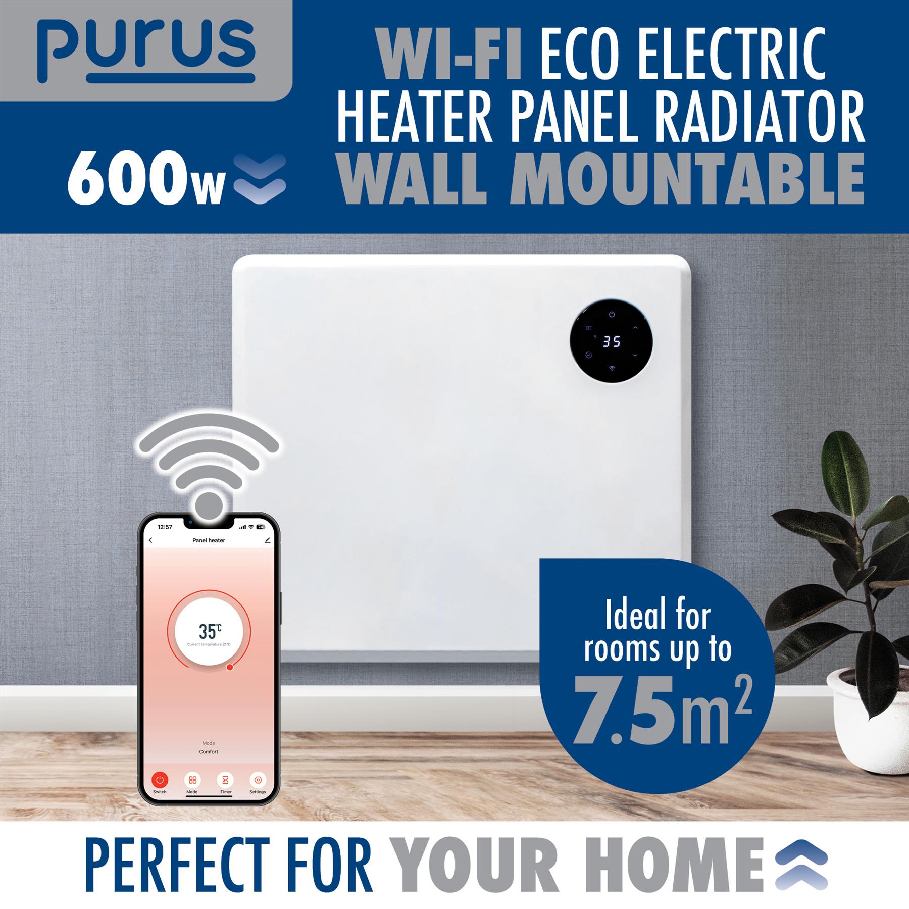 WIFI Electric Panel Heater Wall Mounted or Portable Heater Timer & Thermostat - Picture 10 of 55