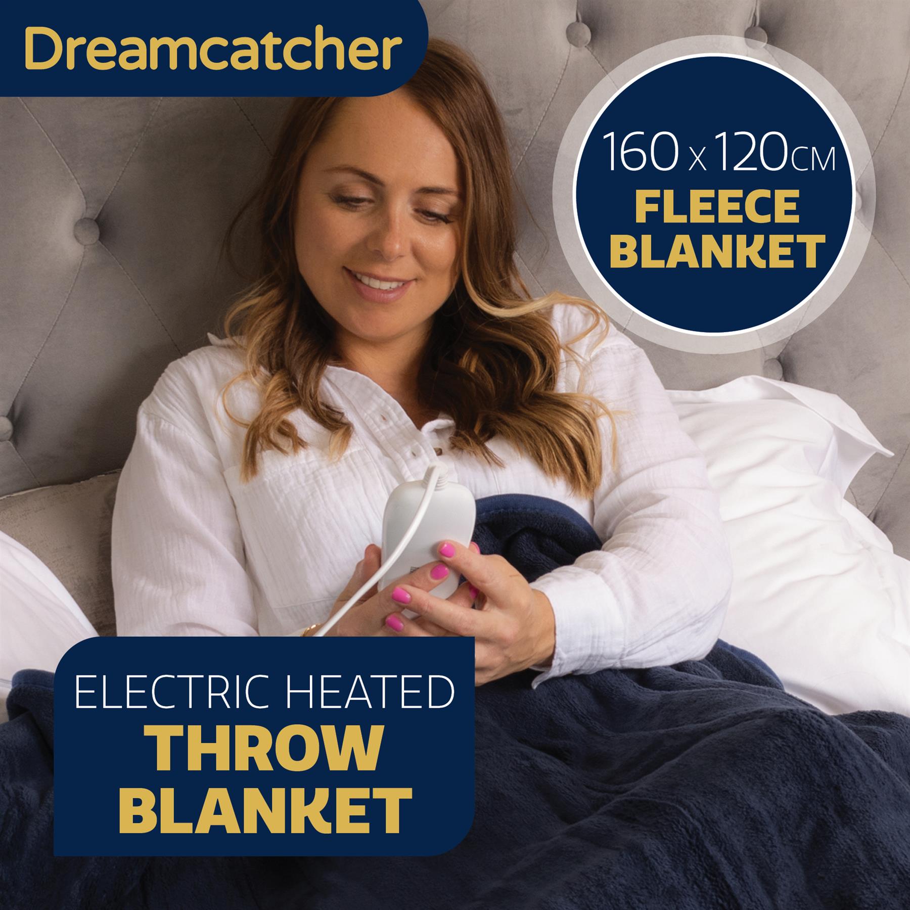 Electric Heated Throw Large Fleece Warm Blanket Washable Timer & Heat Settings - Picture 18 of 32