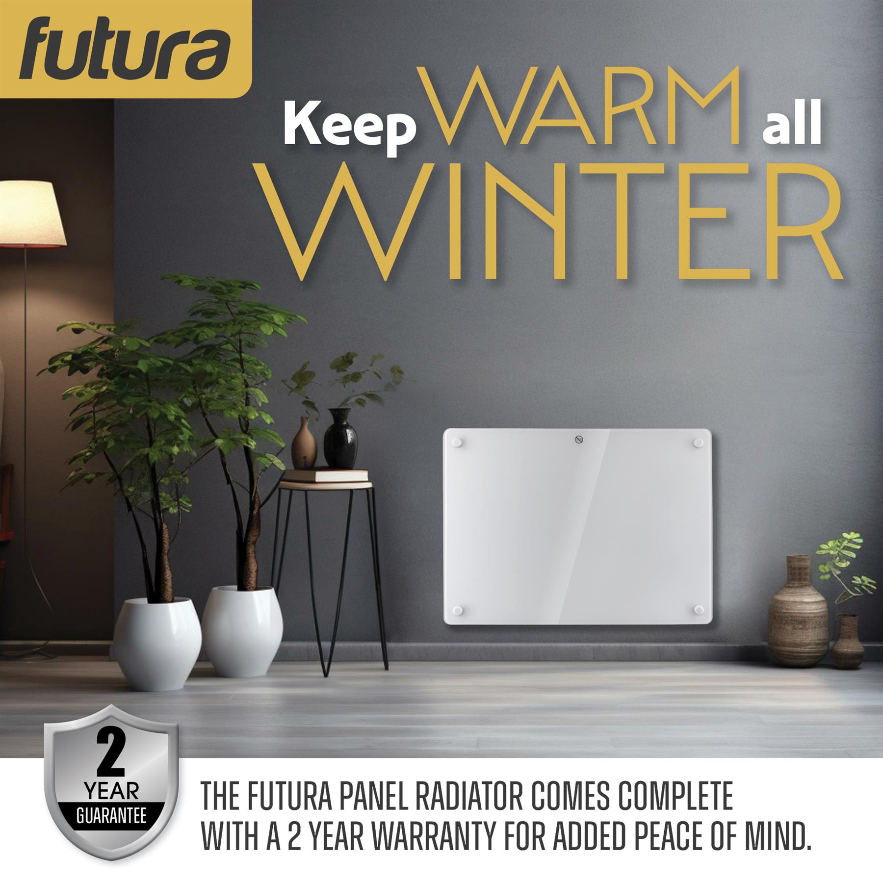 Futura Electric Glass Panel Radiator Heater Wall Mounted Timer Thermostat White - Picture 16 of 32