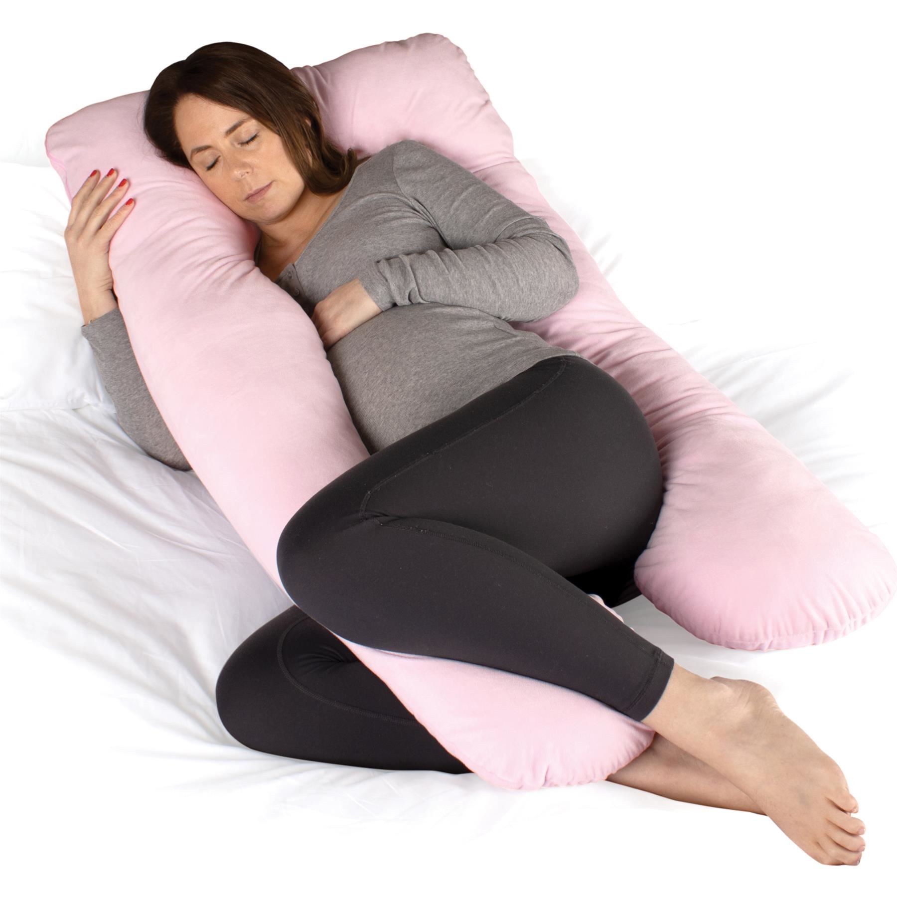 U Shape Maternity Pregnancy Pillow Full Body Support Nursing Pink Blue Grey - Picture 18 of 29