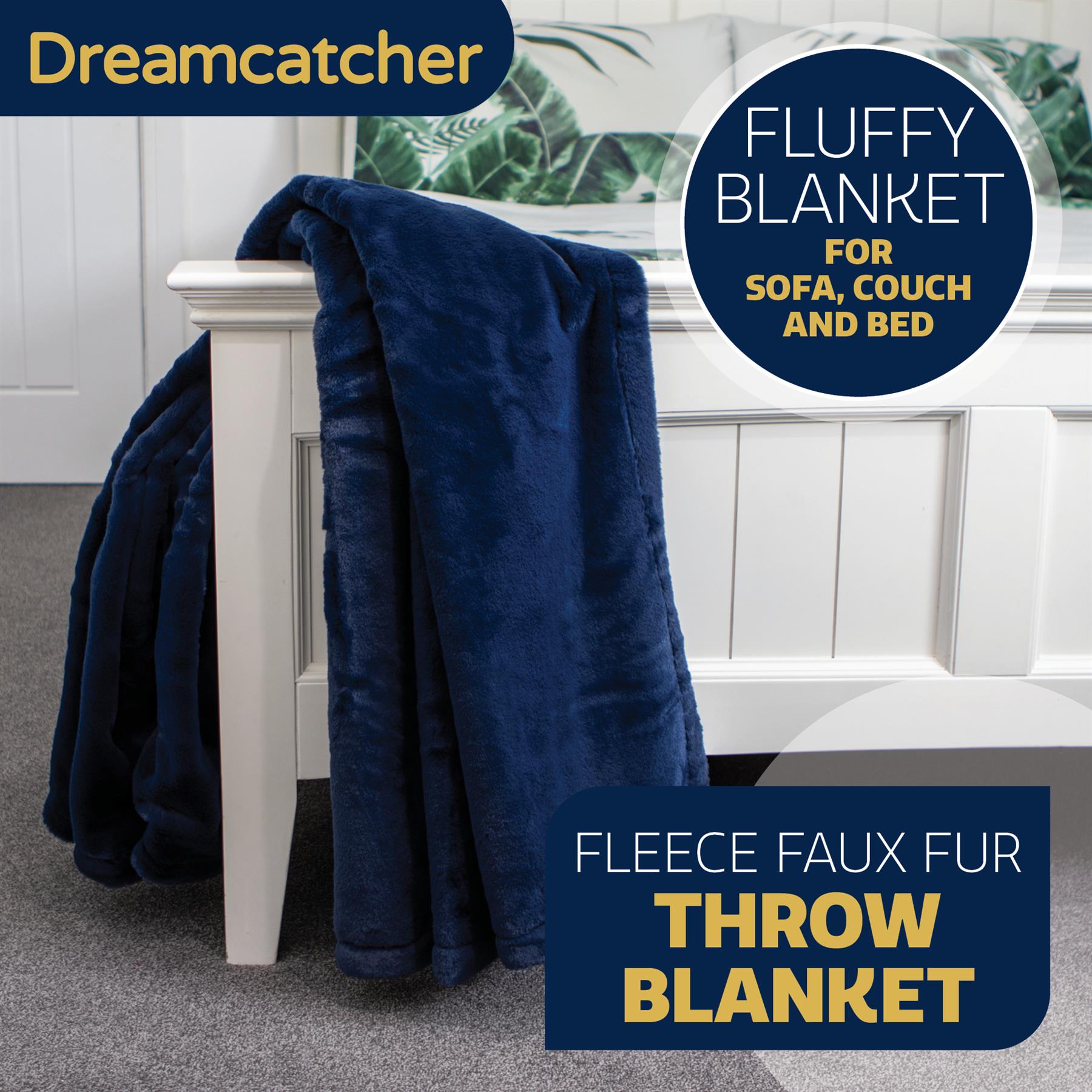 Dreamcatcher Blanket Throw Faux Fur Warm Fleece Over Bed Sofa Travel 160x130cm - Picture 25 of 57