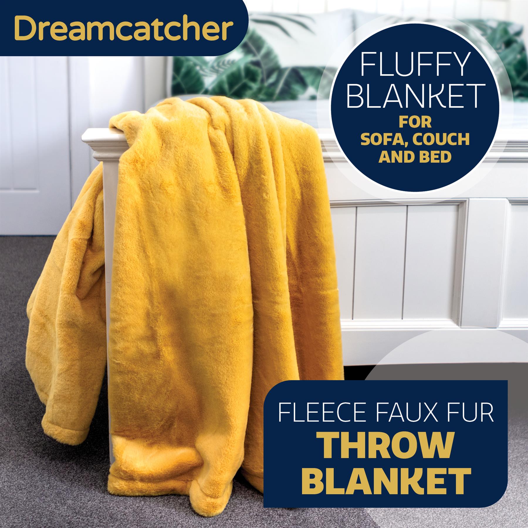 Dreamcatcher Blanket Throw Faux Fur Warm Fleece Over Bed Sofa Travel 160x130cm - Picture 46 of 57