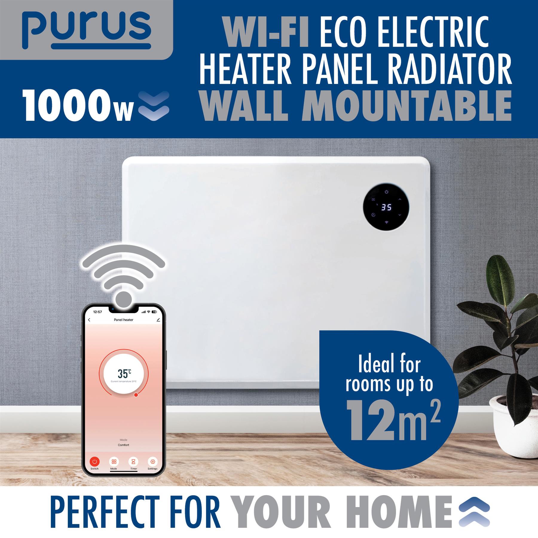 WIFI Electric Panel Heater Wall Mounted or Portable Heater Timer & Thermostat - Picture 18 of 55