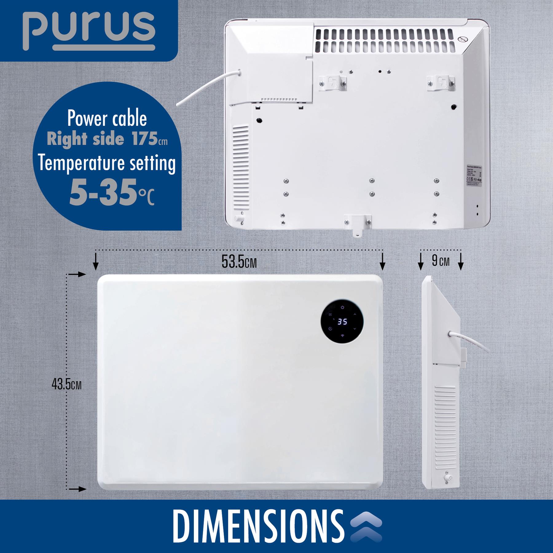 WIFI Electric Panel Heater Wall Mounted or Portable Heater Timer & Thermostat - Picture 22 of 55