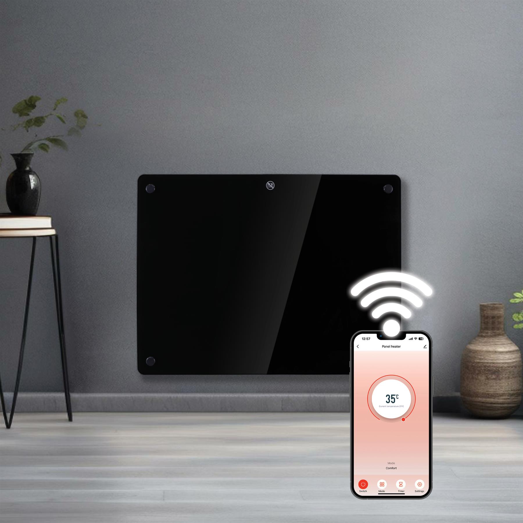WIFI Electric Panel Heater Wall Mounted or Portable Heater Timer & Thermostat - Picture 29 of 55