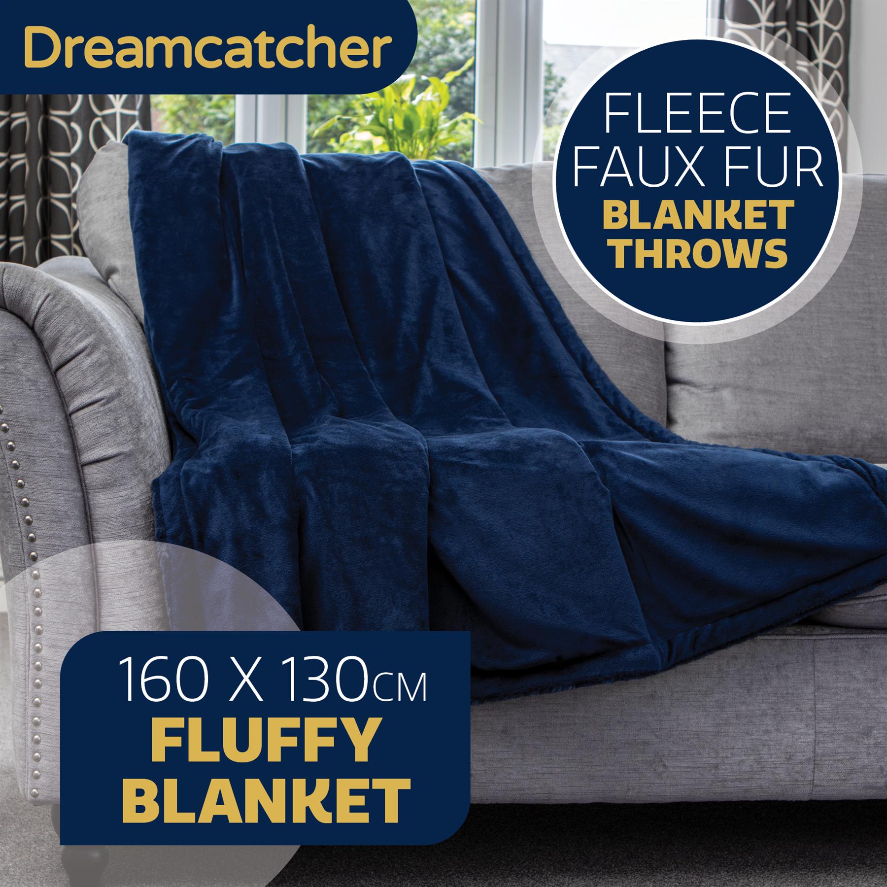 Dreamcatcher Blanket Throw Faux Fur Warm Fleece Over Bed Sofa Travel 160x130cm - Picture 24 of 57
